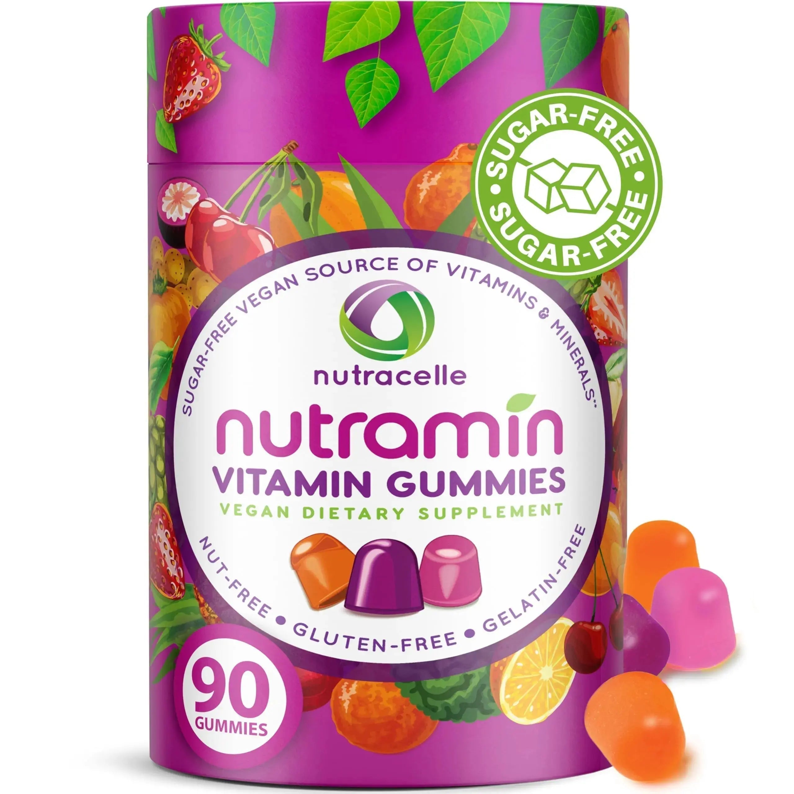 NUTRAMIN Daily Vegan Keto Multivitamin Gummies Non-GMO Natural Vitamin C, D + Zinc for Immunity, Plant-Based, Sugar-Free Nutracelle Au supplements