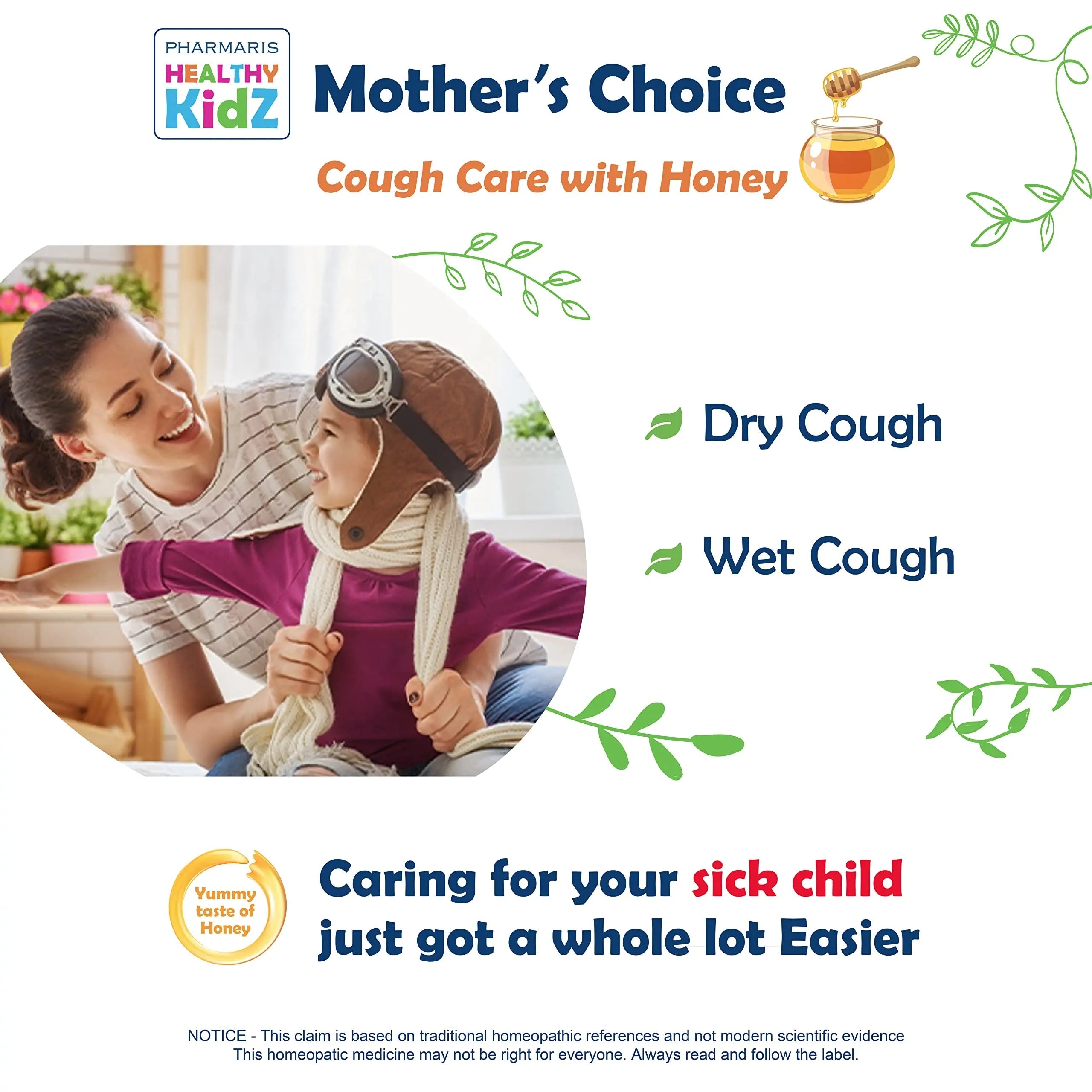 Mother’s Choice for Koff, for Dry and Wet Cough, Natural Cough Care for Kids with Honey, 125 ml PHARMARIS HEALTHY KIDZ MOTHER'S CHOICE Au supplements