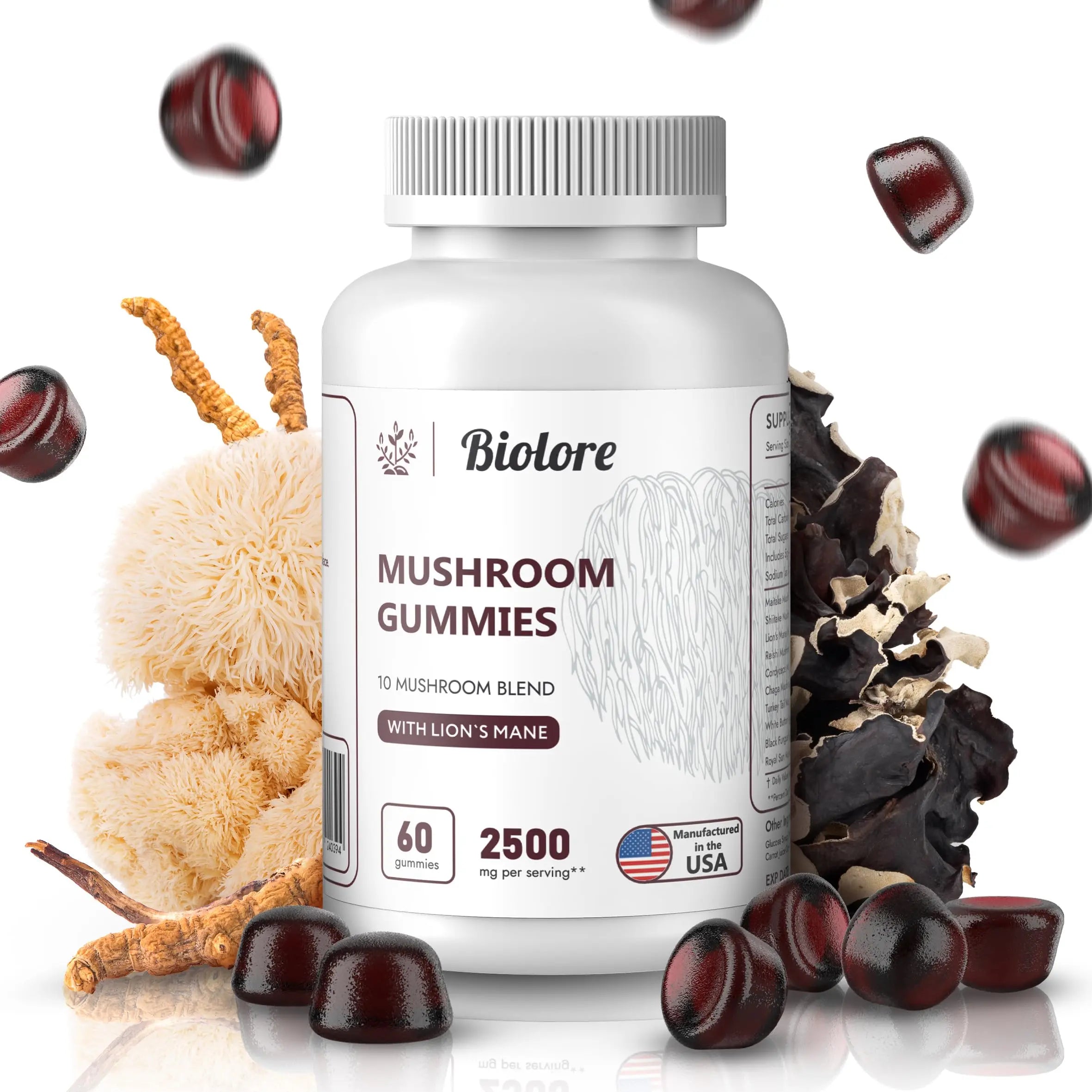 Biolore Mushroom Complex Gummies: 10 Powerful Mushrooms with Chaga, Lions Mane Biolore Au supplements