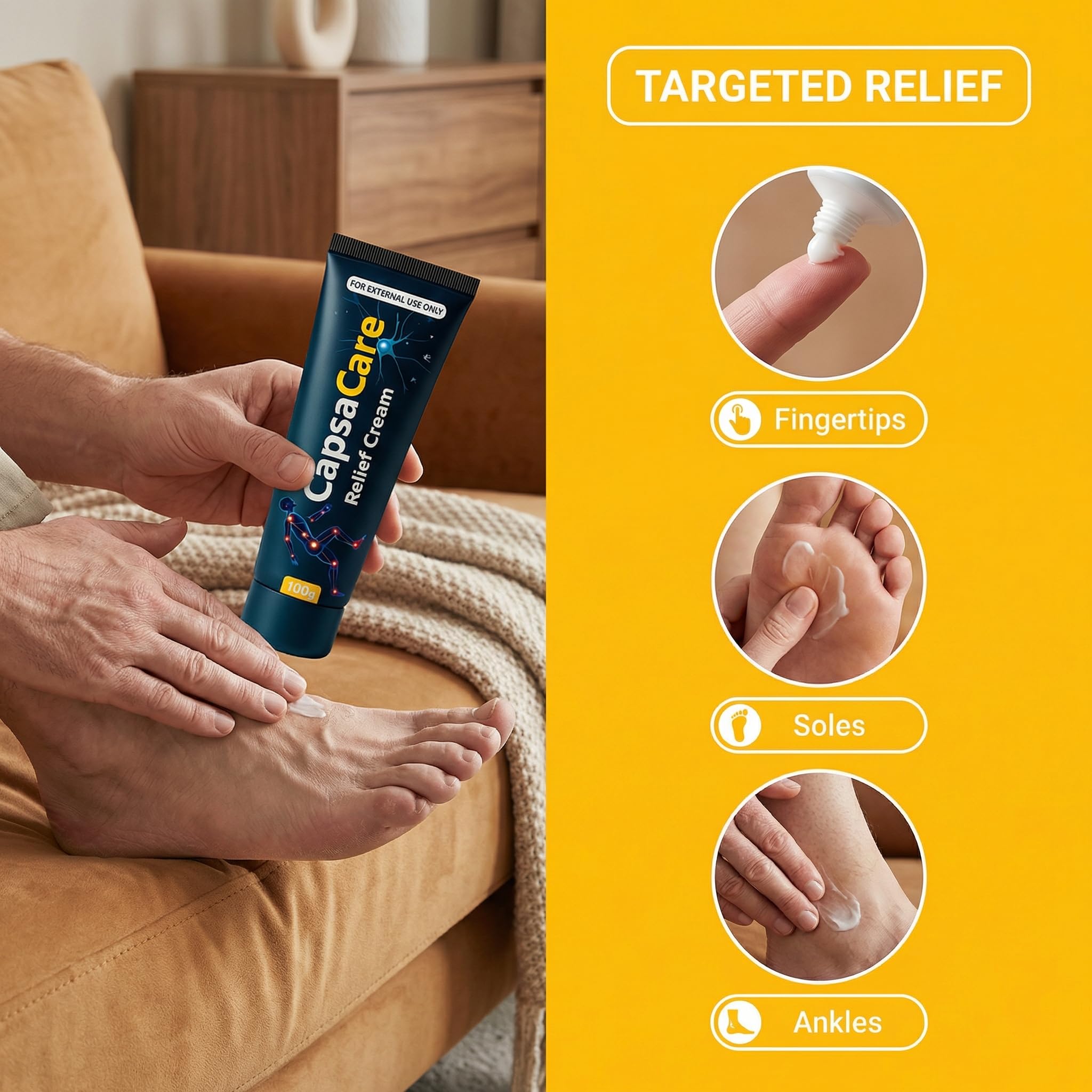 CapsaCare Neuropathy Relief Cream - with Capsaicin & Arnica, Menthol for Muscle & Joint Comfort, Fast Absorbing Formula for Feet, Hands, Legs, and Waist (2Pcs) MCArthur Au supplements