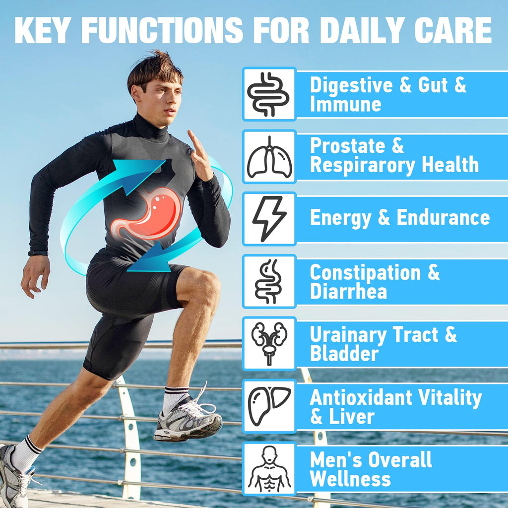Probiotics for Men, 500 Billion CFUs 12 Strains, Mens Probiotics for Gut Health*, Digestive Health*, Energy, Prostate & Urinary Tract*, with Cranberry, Goji, Turmeric & Amla, Shelf Stable, 60 Caps Edoempe Au supplements
