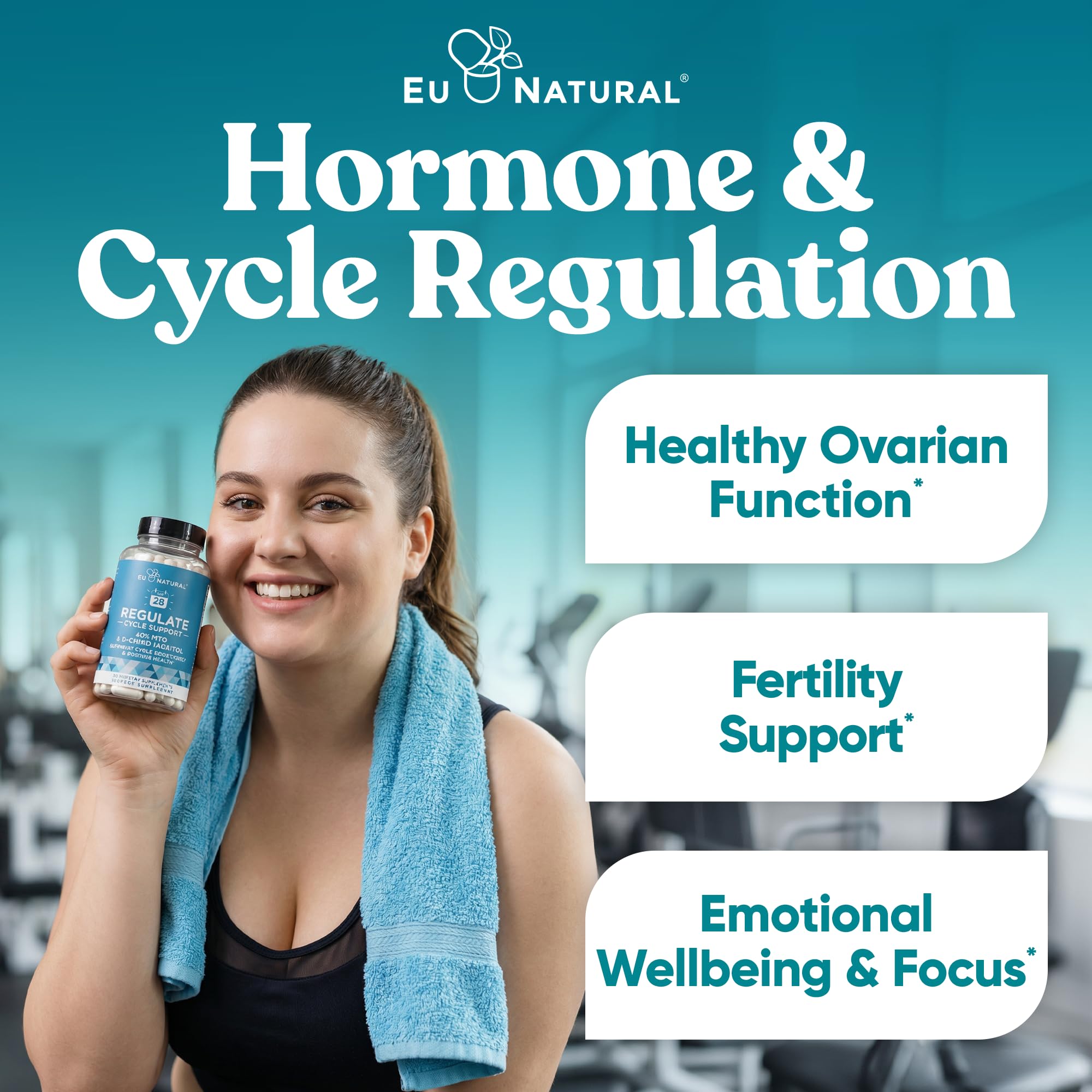 Regulate Cycle Support – Hormone Balance for Women at Optimal 40:1 Myo-Inositol 2000 mg & D-Chiro Inositol 50 mg – Supplement for Period Consistency, Menstrual & Ovulation Support – 120 Vegan Capsules Eu Natural Au supplements
