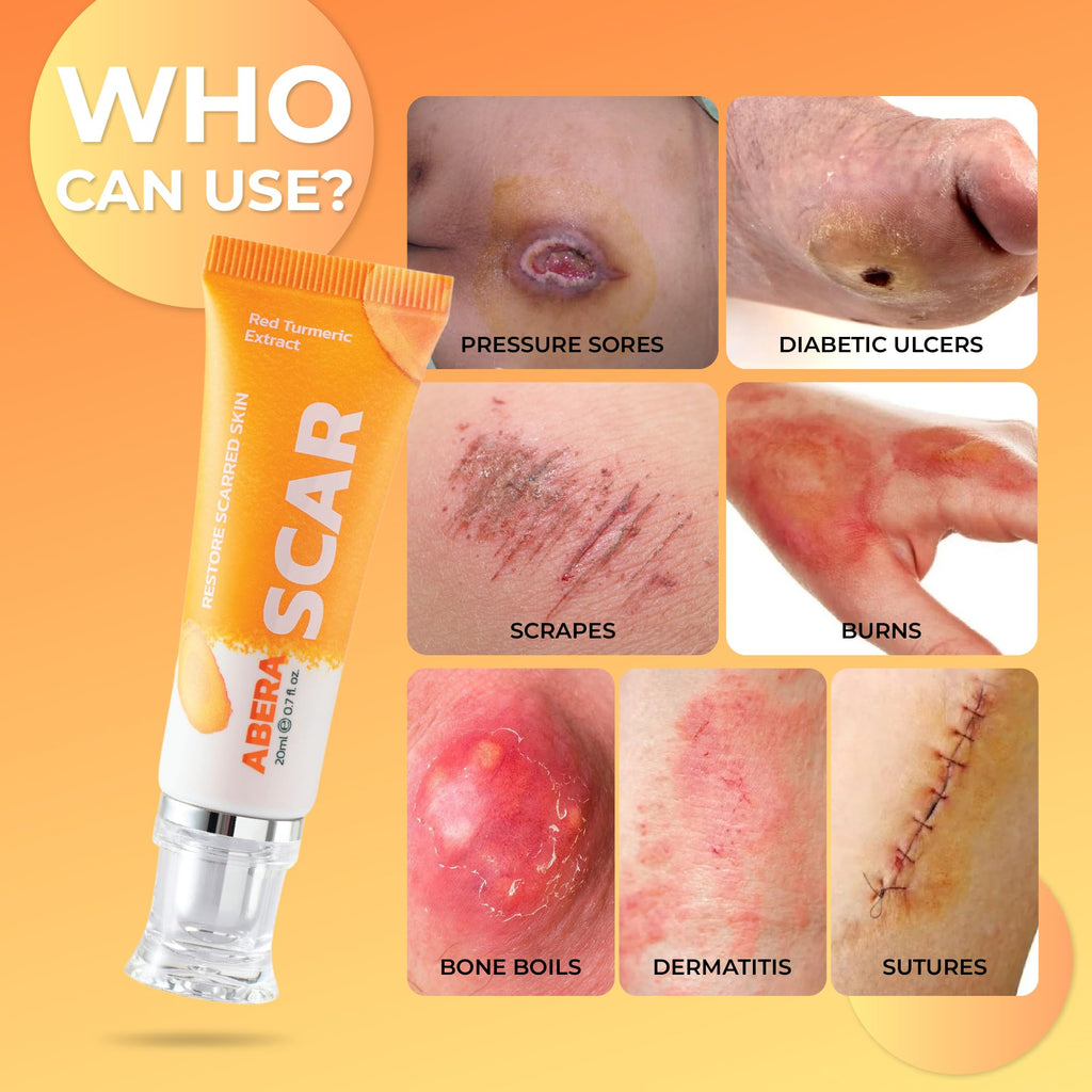 ABERA Scar Removal Cream for Women and Men - Rapid Repair of New Old Scars, Spots, Burns All Natural Treatment with Vitamin E, Alanine, Collagen (1 Box + 3 Eye Patch) ABERA Au supplements