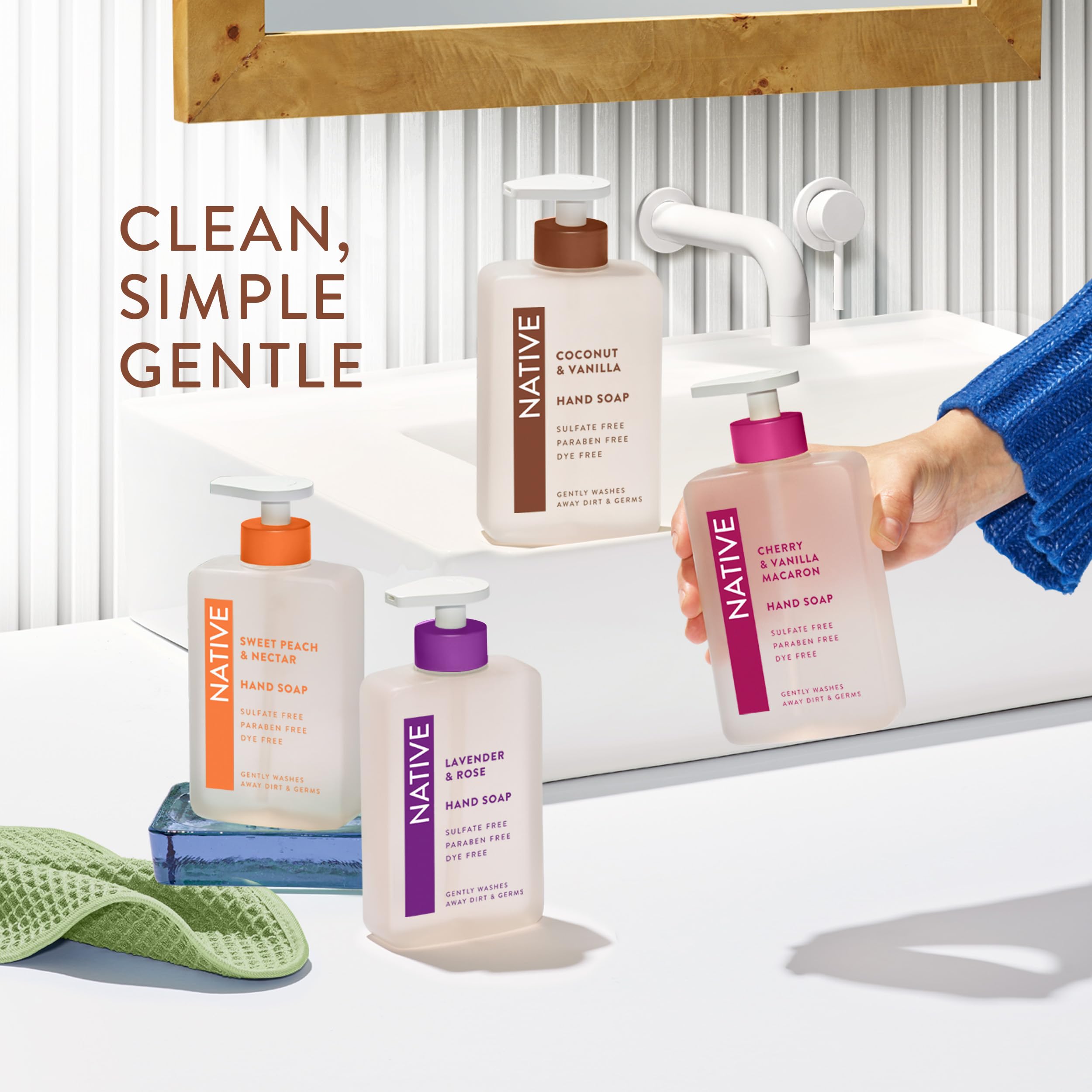 Native Liquid Hand Soap, Coconut & Vanilla Scent, Non-Drying Formula for Soft, Smooth Hands