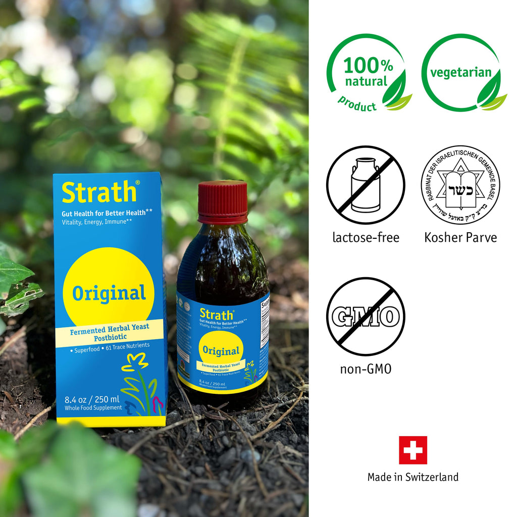 Strath Fermented Herbal Yeast Postbiotic - (8.4 Fl oz) Daily Nutritional Food Supplement Liquid | Supports Metabolism | Vegetarian | Lactose-Free | No Artificial Additives Bio-Strath Au supplements