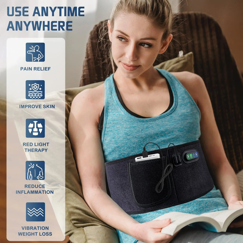 Infrared Red Light Therapy Belt:LED Lamp Vibration Near Body Pain Relief Device Wrap Red Fellibay Au supplements