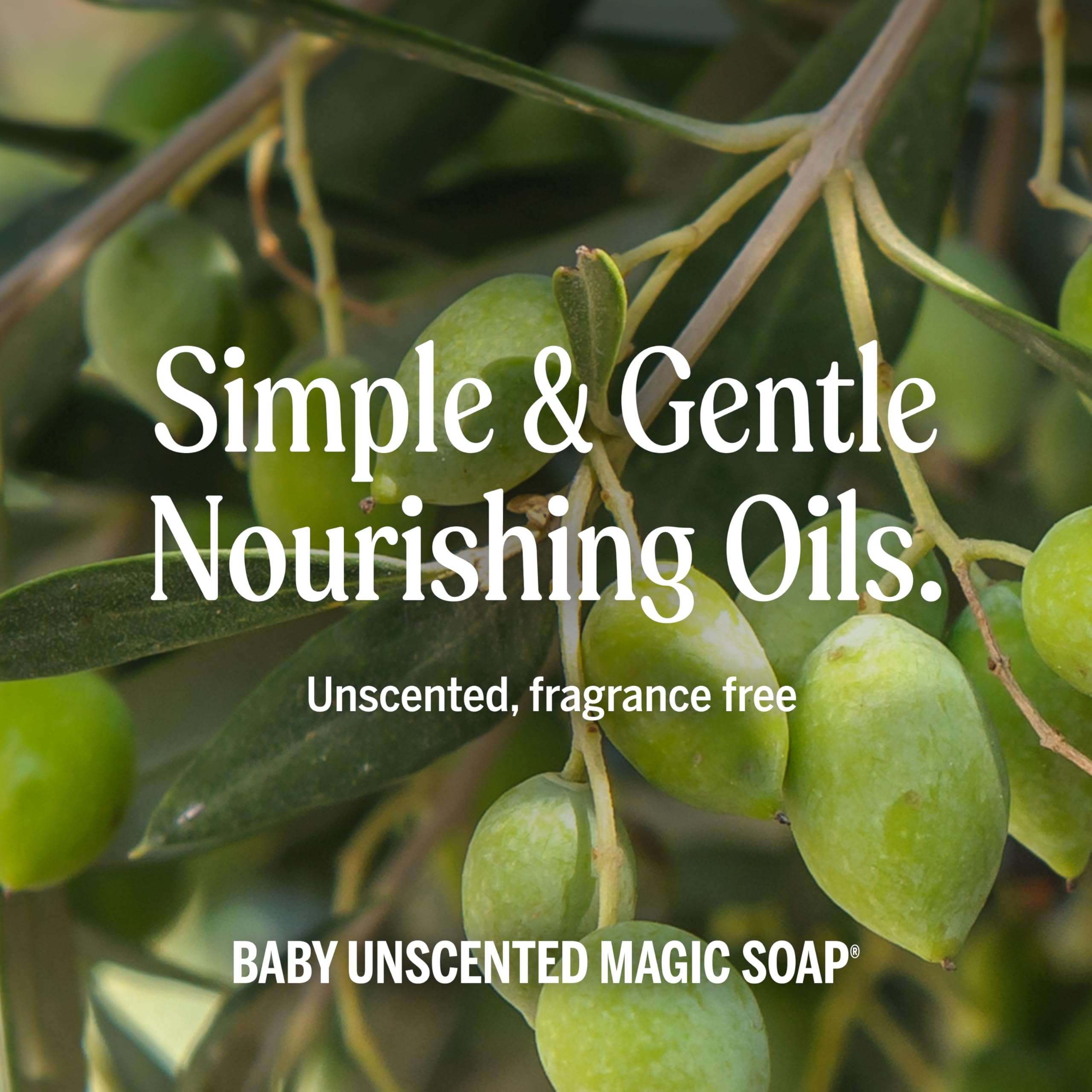 Dr. Bronner's Pure-Castile Magic Liquid Soap (Baby Unscented, 8 Ounce)- Made with Regenerative Organic Certified Oils, For Face