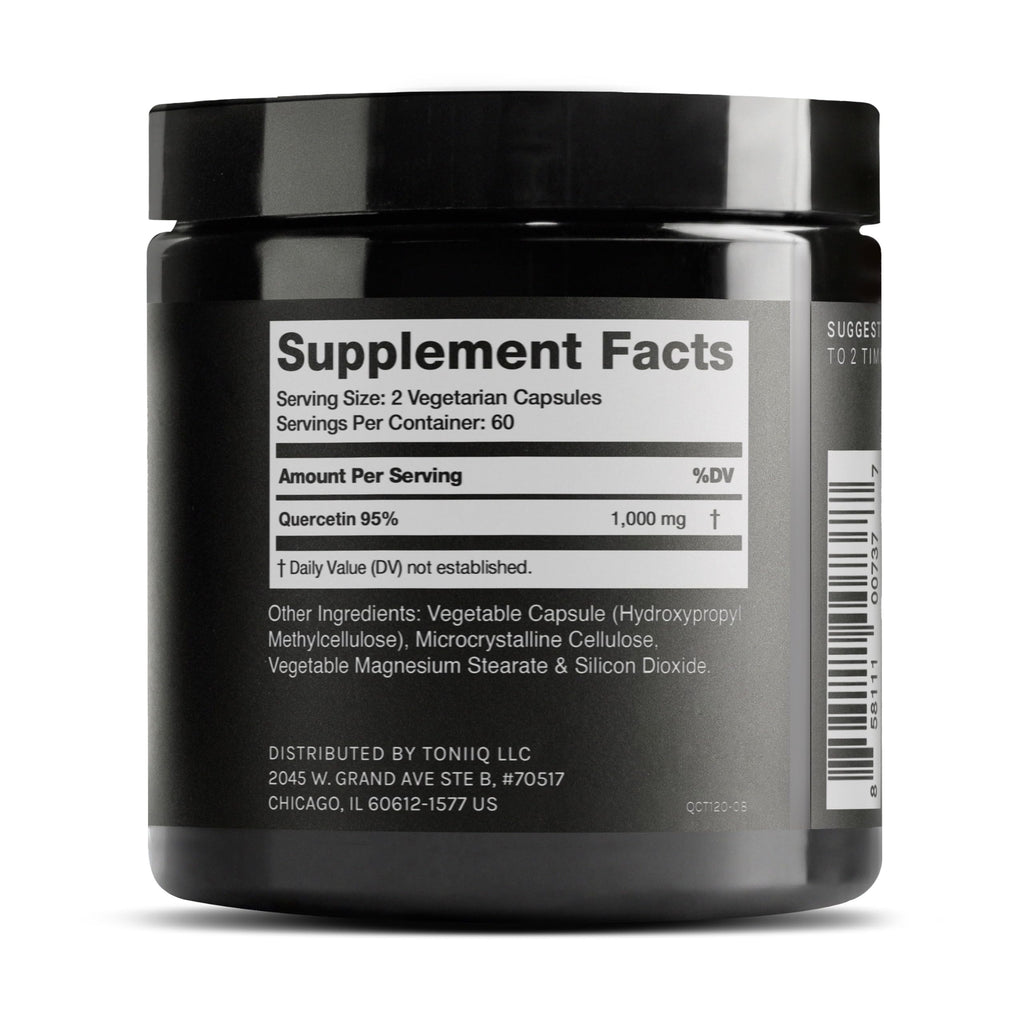 Toniiq Ultra High Purity Quercetin Capsules - 95%+ Highly Purified and Bioavailable - 1000mg Per Serving - 120 Capsules Quercetin Supplement Toniiq Au supplements