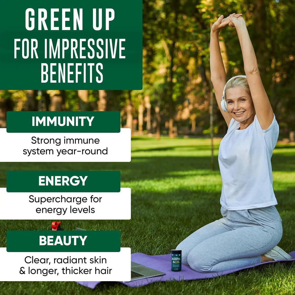 Chlorophyll Capsules 600 mg - Natural Chlorophyll Pills for Women & Men - Highly BioAvailable Alpha Flow Au supplements