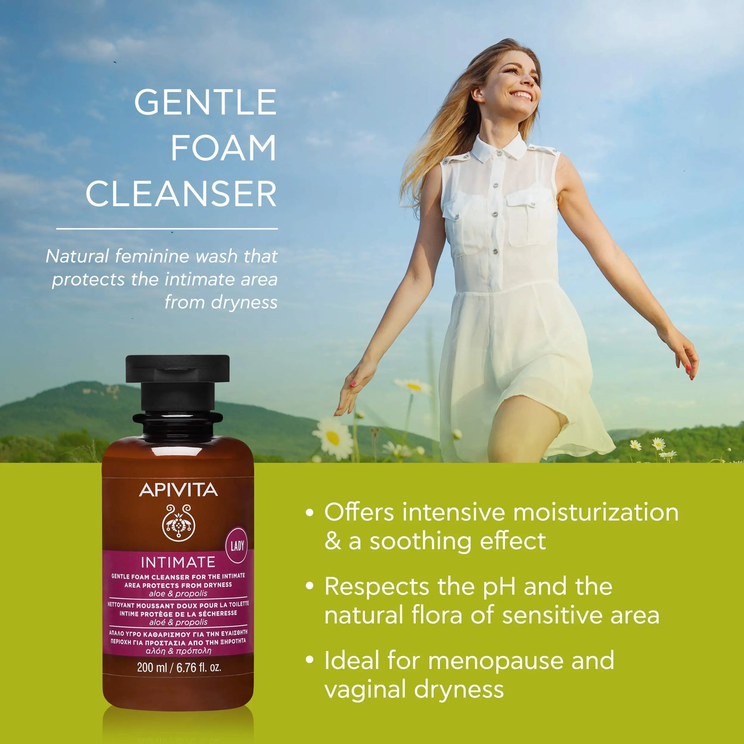 APIVITA Gentle Foam Cleanser for the Intimate Area, pH Balancing Feminine Wash Apivita Au supplements