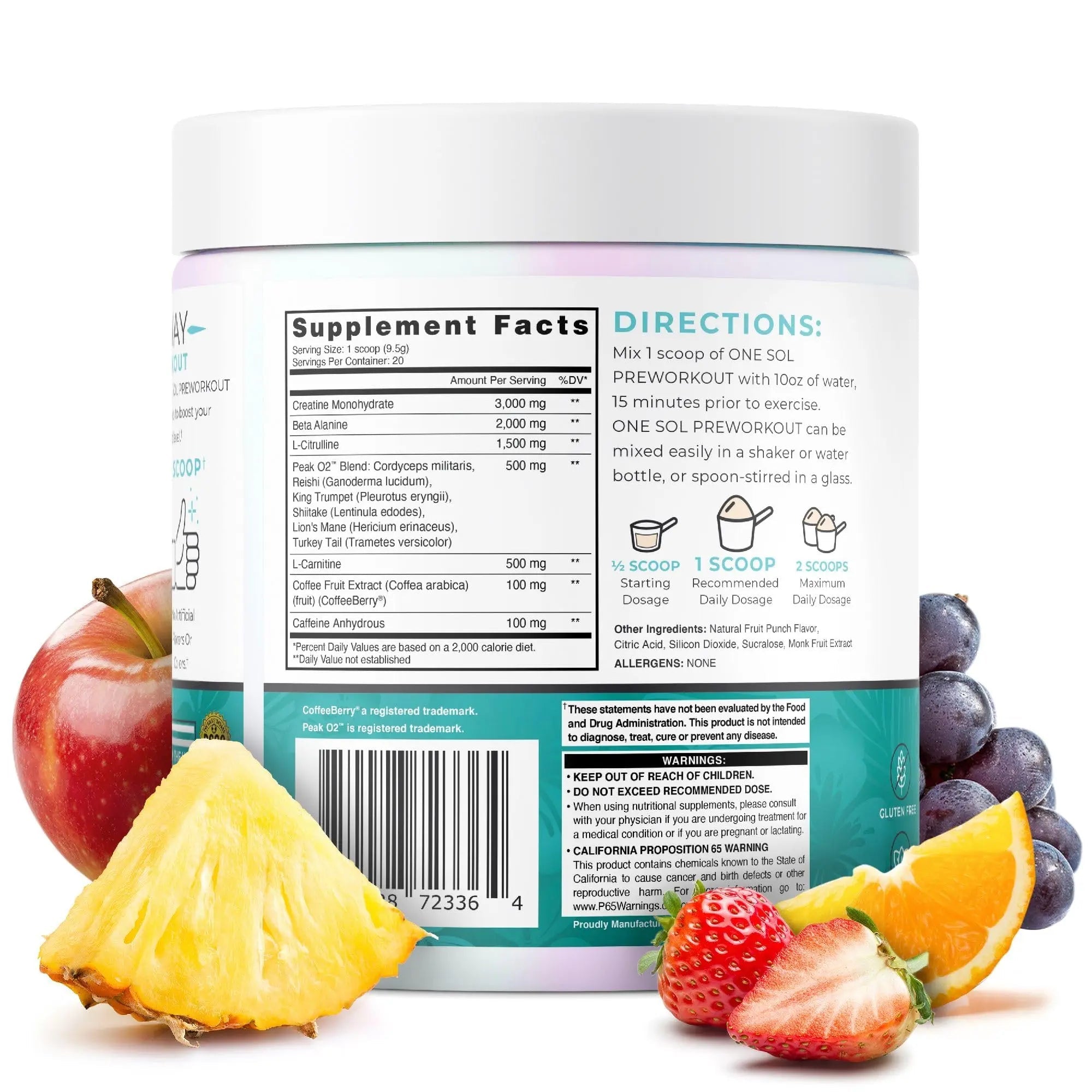 One Sol Pre-Workout for Women, Enhanced Pump & Focus, No Jitters Or Crash, Natural One Sol Au supplements