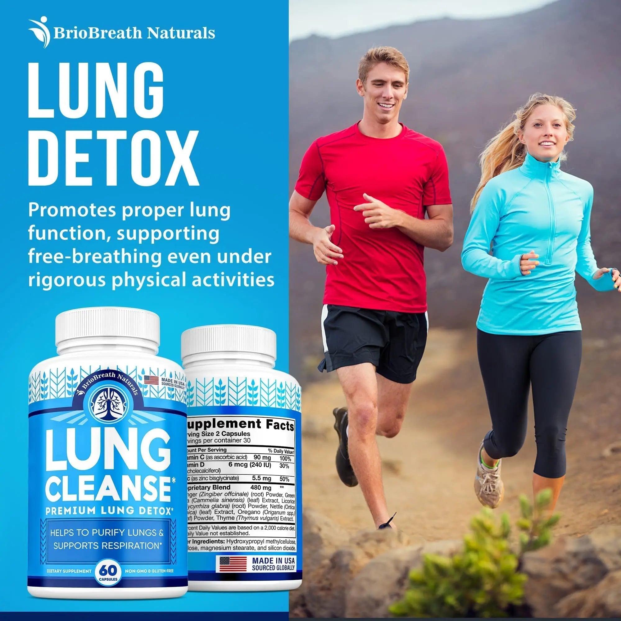 Lung Support Supplement - Natural Capsules for Lung Cleanse and Detox BRIOBREATH NATURALS Au supplements