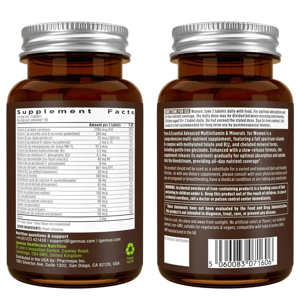 Multivitamin & Minerals for Women + High Absorption CoQ10 100mg 120 Softgels Energy Bundle, Sustained Release Advanced Multivitamin Igennus Healthcare Nutrition Au supplements