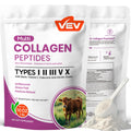 VEV Multi Collagen Peptides Powder, 16 oz (41 Servings) – Type I, II, III, V, X, Hydrolyzed Collagen, Hyaluronic Acid, Biotin, Vitamin C