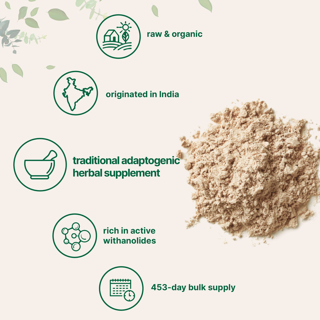 Micro Ingredients Organic Ashwagandha Root Powder | 2 Pound, No Filler, No Additives, Highly Purified | Active Withanolides, Adaptogenic Ayurvedic Herbal Supplements, Gluten Free, India Origin Micro Ingredients Au supplements