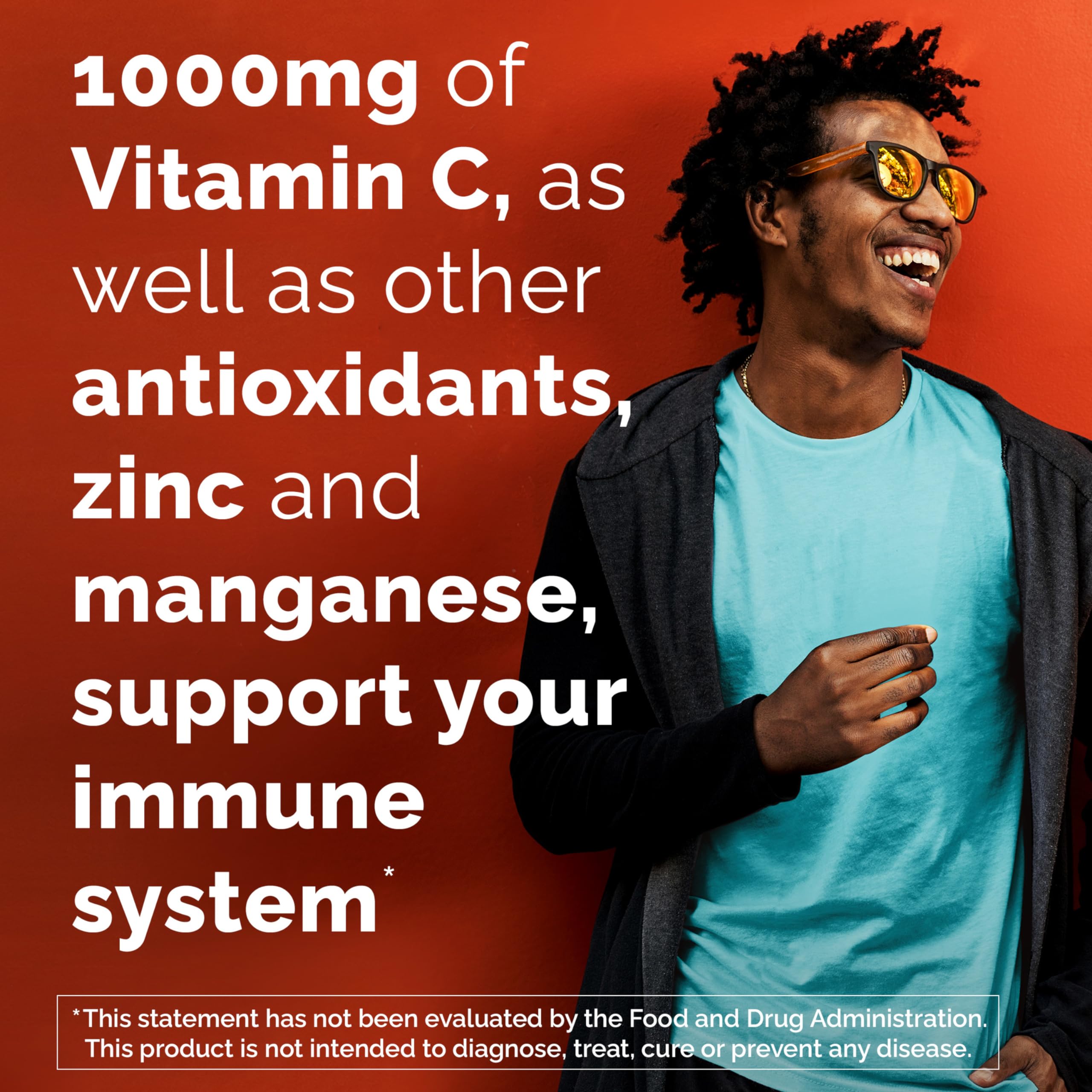 Emergen-C Zero Sugar 1000 mg Vitamin C Powder for Daily Immune Support Caffeine Free Vitamin C Supplements with Zinc and Manganese, B Vitamins and Electrolytes