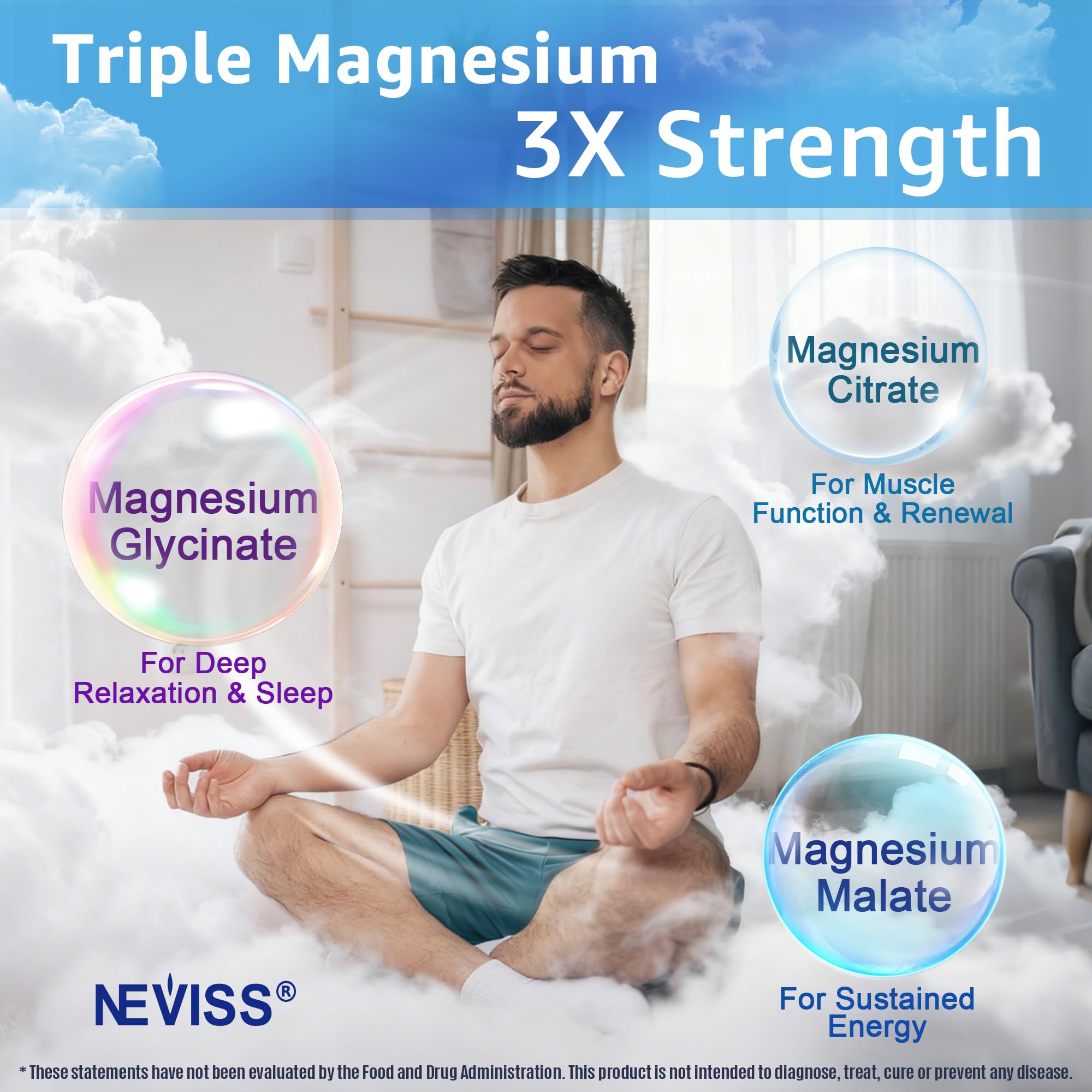 Magnesium Complex Gummies 400mg, Magneisum Glycinate Citrate Malate + Turmeric, GABA, B6 B12, Kava Kava, L-Theanine for Sleep, Calm, Relaxation, Energy