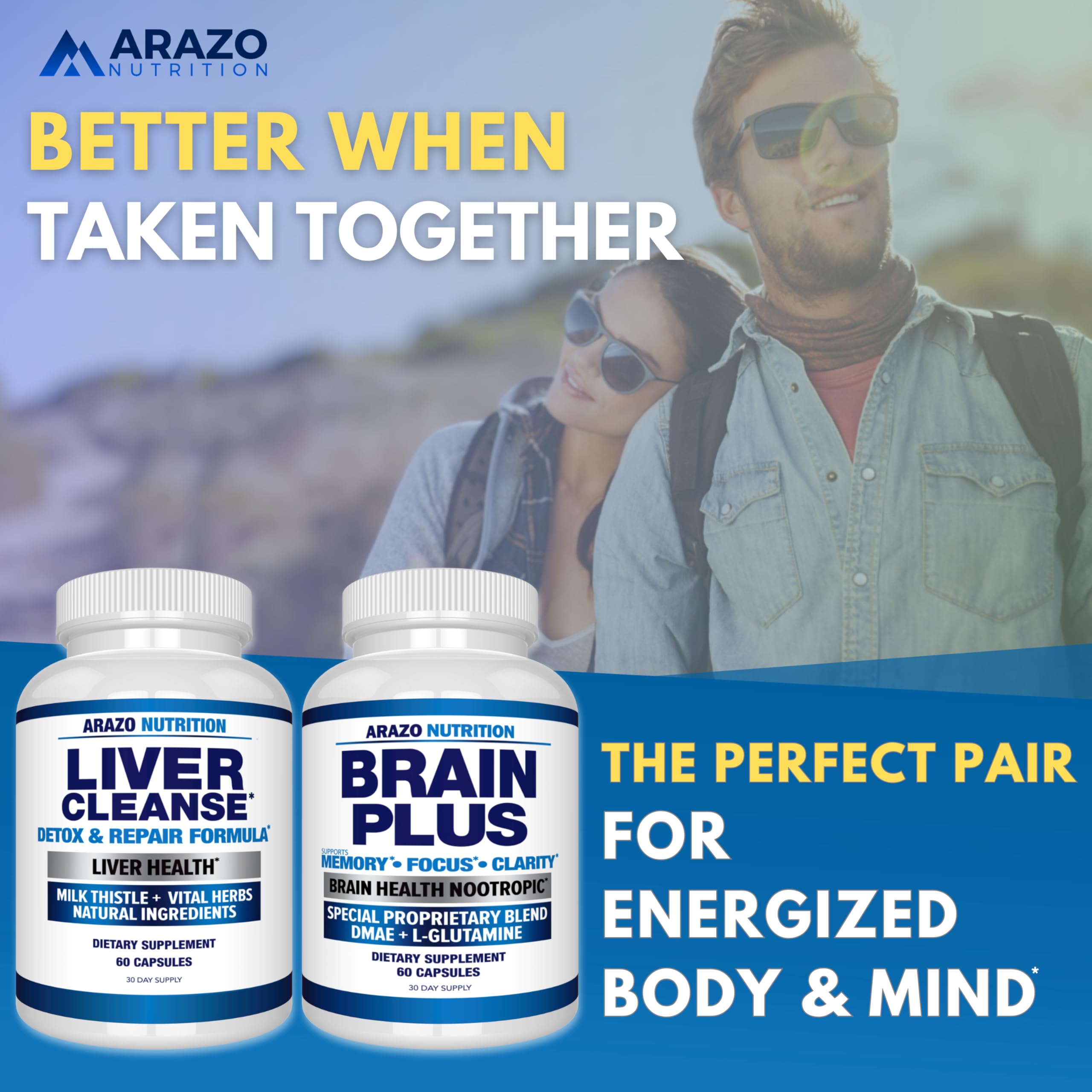 Arazo Nutrition Liver Cleanse Detox & Repair Formula – Milk Thistle Herbal Support Supplement: Silymarin, Beet