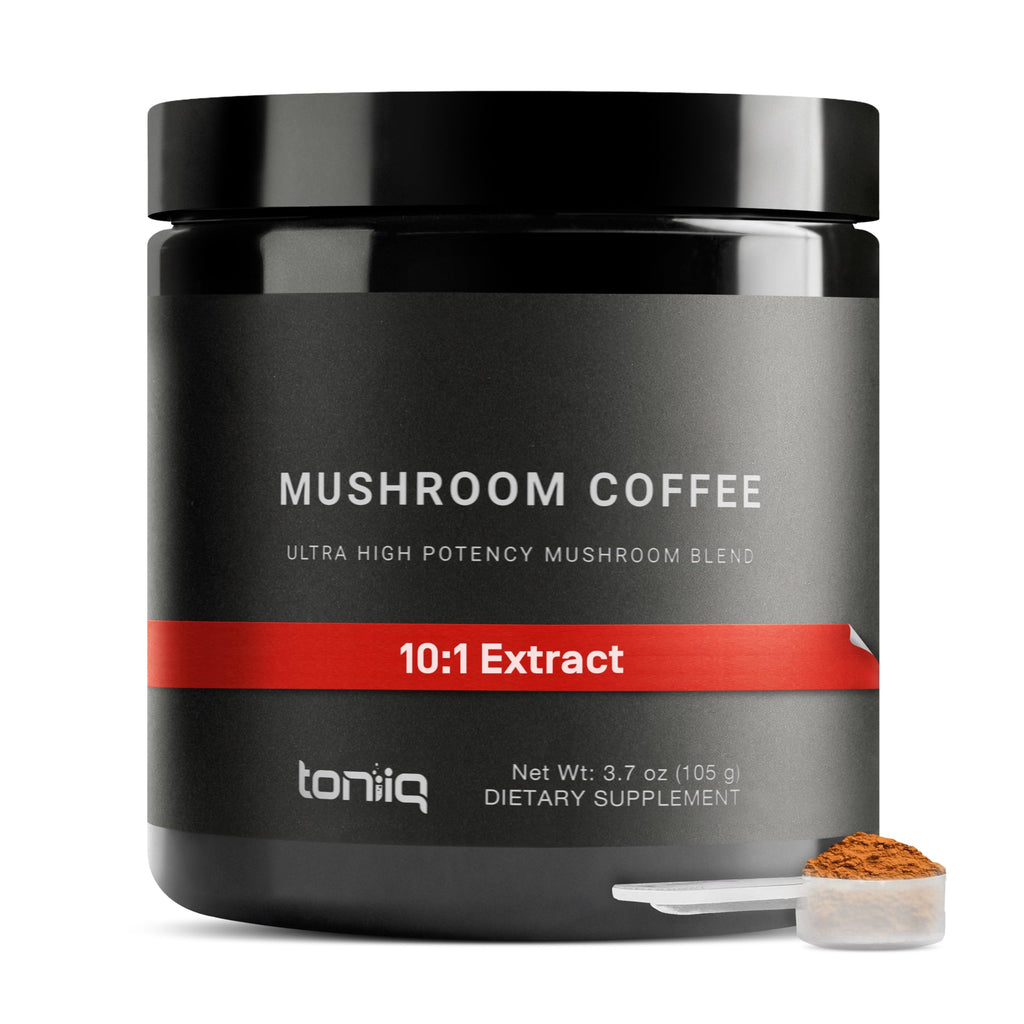 Mushroom Coffee - Ultra High Potency 10:1 Concentrated Extract - Colombian Sourced Beans with 10 Mushroom Blend, Lion's Mane & Cordyceps - Rich & Functional Coffee Alternative - Third-Party Lab Tested Toniiq Au supplements