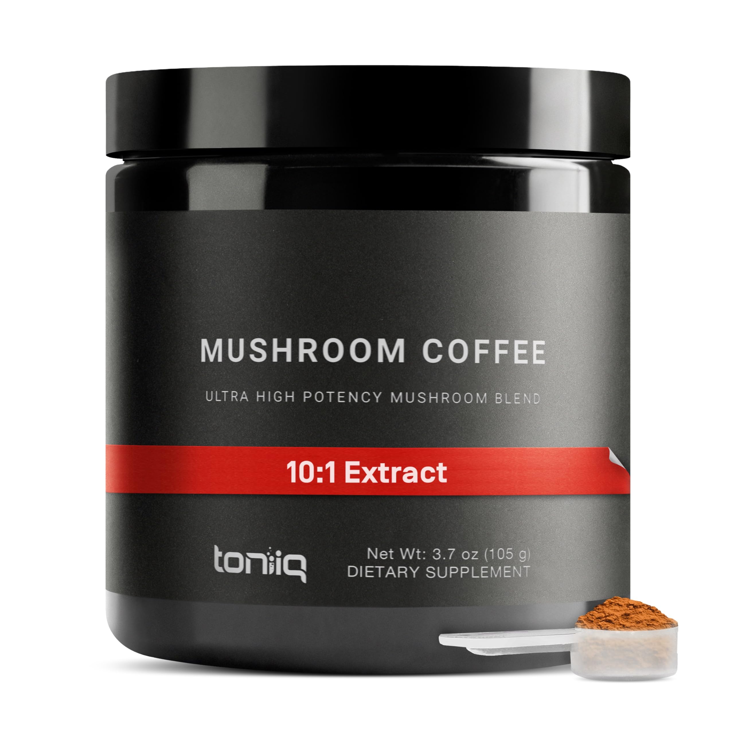 Mushroom Coffee - Ultra High Potency 10:1 Concentrated Extract - Colombian Sourced Beans with 10 Mushroom Blend, Lion's Mane & Cordyceps - Rich & Functional Coffee Alternative - Third-Party Lab Tested Toniiq Au supplements