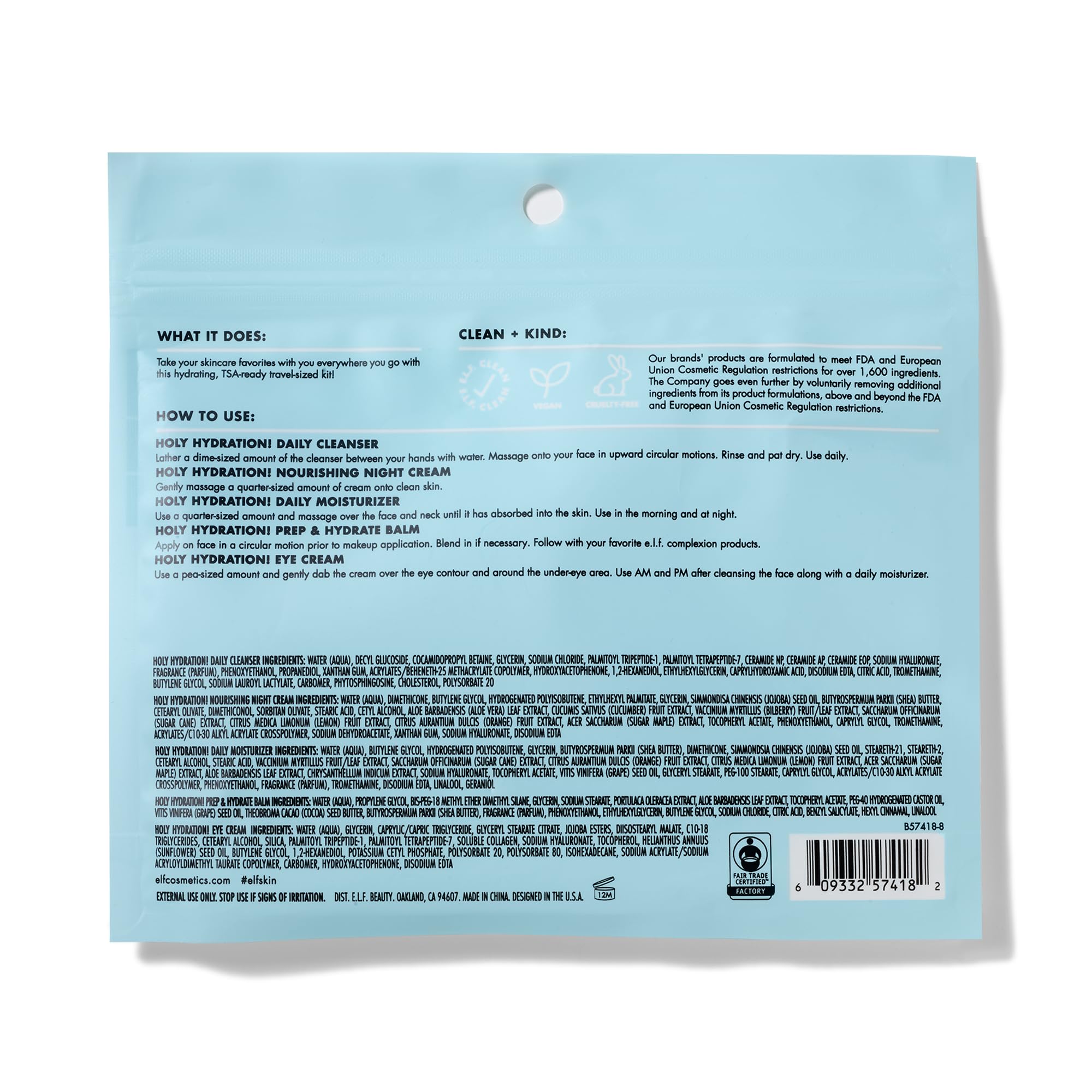 e.l.f. SKIN Holy Hydration! Jet Set Hydration Kit, Travel Friendly Hydrating Skincare Set,