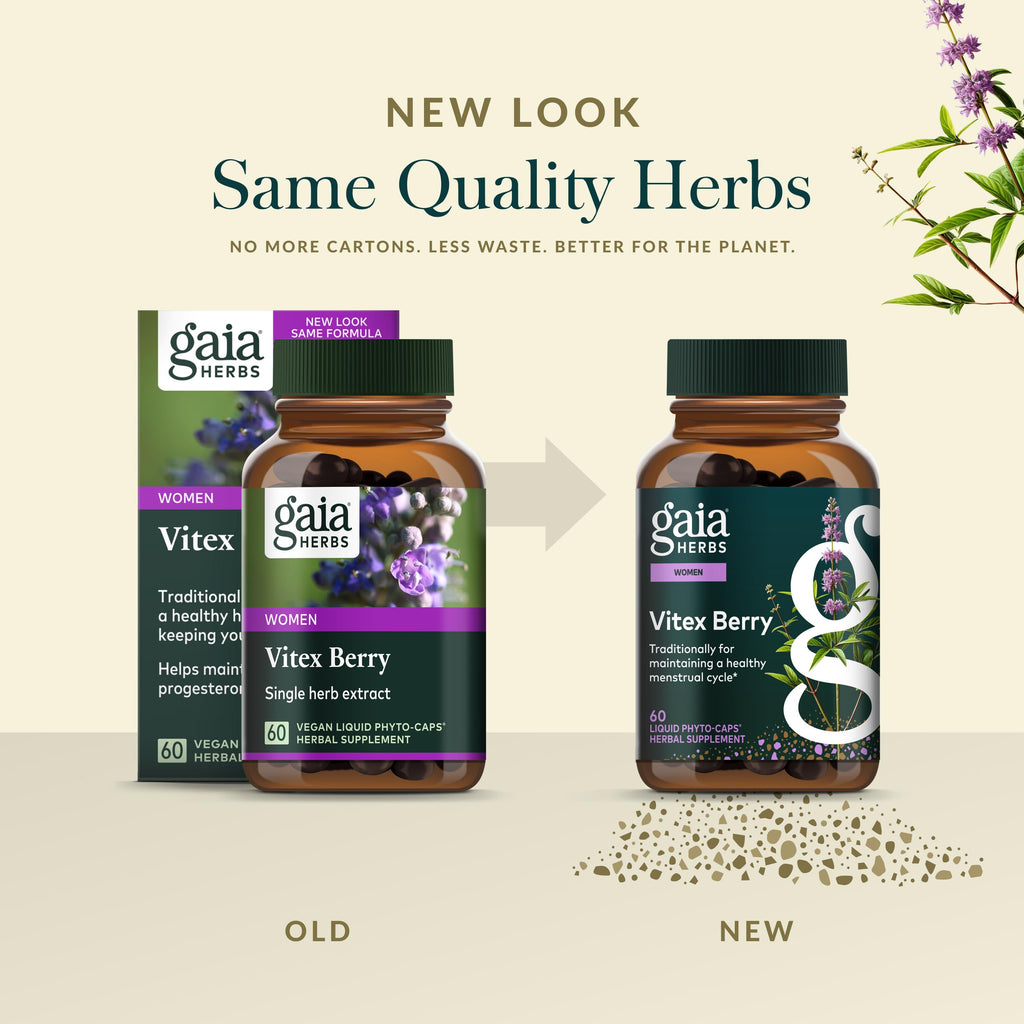 Gaia Herbs Vitex Berry - Vitex Traditionally Used to Support Hormone Balance for Women & a Healthy Menstrual Cycle* - 60 Vegan Liquid Phyto-Caps (30 Servings) Gaia Herbs Au supplements