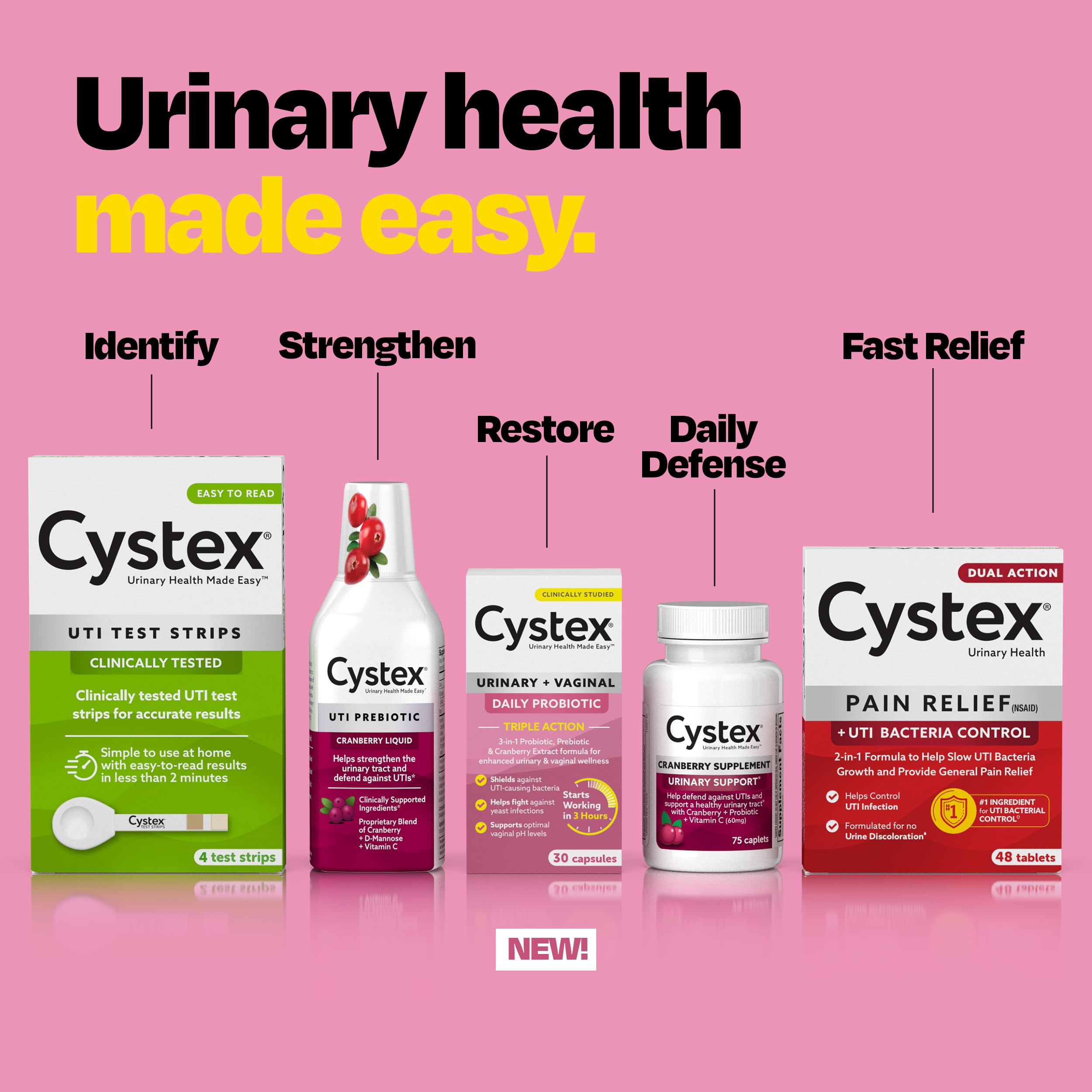 Cystex 3-in-1 Urinary Tract Probiotic for Women - Fast-Acting UTI & Yeast Infection Support with Prebiotics, Probiotics, & Cranberry - Supports Vaginal pH & Flora Balance - 30 Capsules Cystex Au supplements