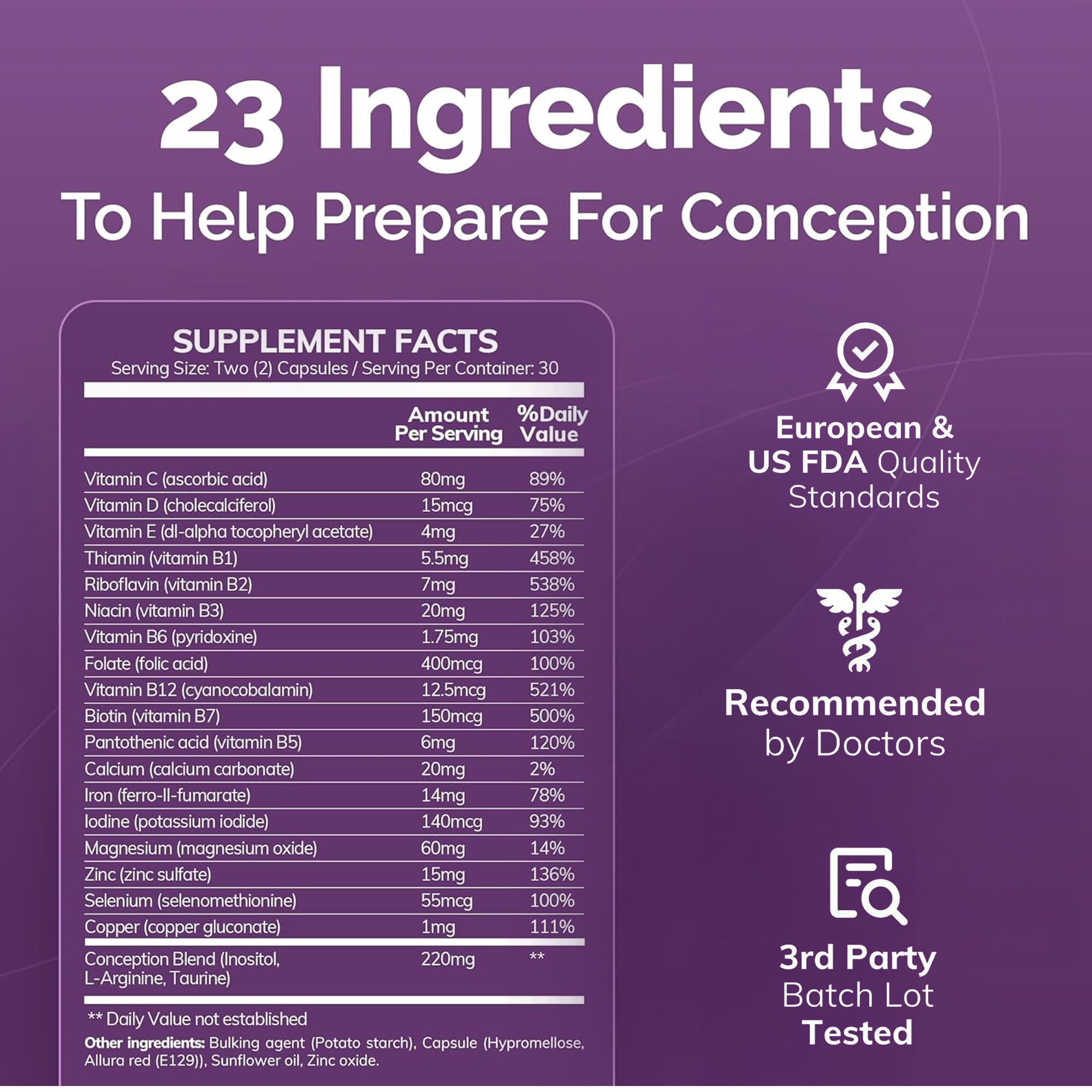 CONCEIVE PLUS Womens Fertility Support – Prenatal Multivitamin for Trying to Get Pregnant – Conception Blend, Hormonal Balance, Folate, Zinc, Thiamin, Riboflavin, Biotin – Non-GMO, Vegan – 30 Days CONCEIVE PLUS Au supplements