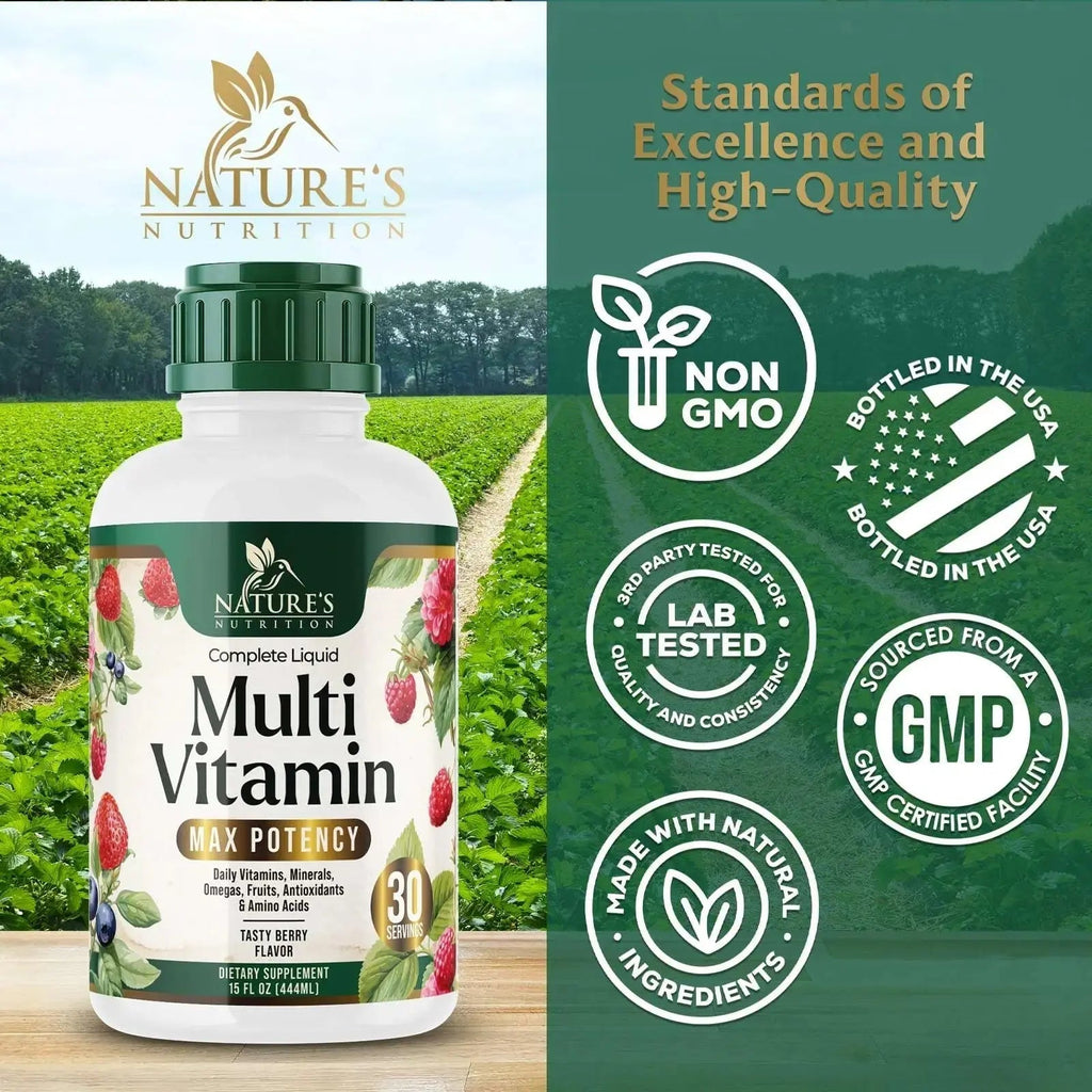 Liquid Multivitamin - Sugar Free Daily Multi Vitamin for Women, Men & Kids, Vitamins A, C, D, B-12, Biotin & Zinc - Supports Faster Hair Growth Nature's Nutrition Au supplements