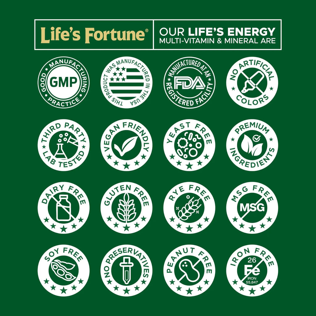 Life's Energy Advanced Daily Multivitamin for Men & Women, Energy and Immune Support Supplement with Super Greens, Antioxidants, Enzymes Life's Fortune Au supplements