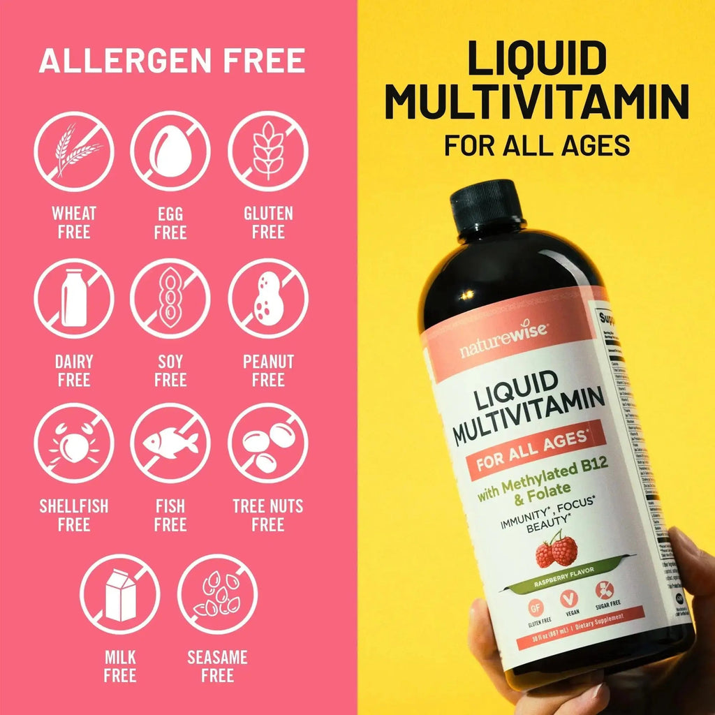 NatureWise Liquid Multivitamin for Women, Men of All Ages - Sugar Free, Vegan - Vitamins for Energy Levels, Beauty NatureWise Au supplements