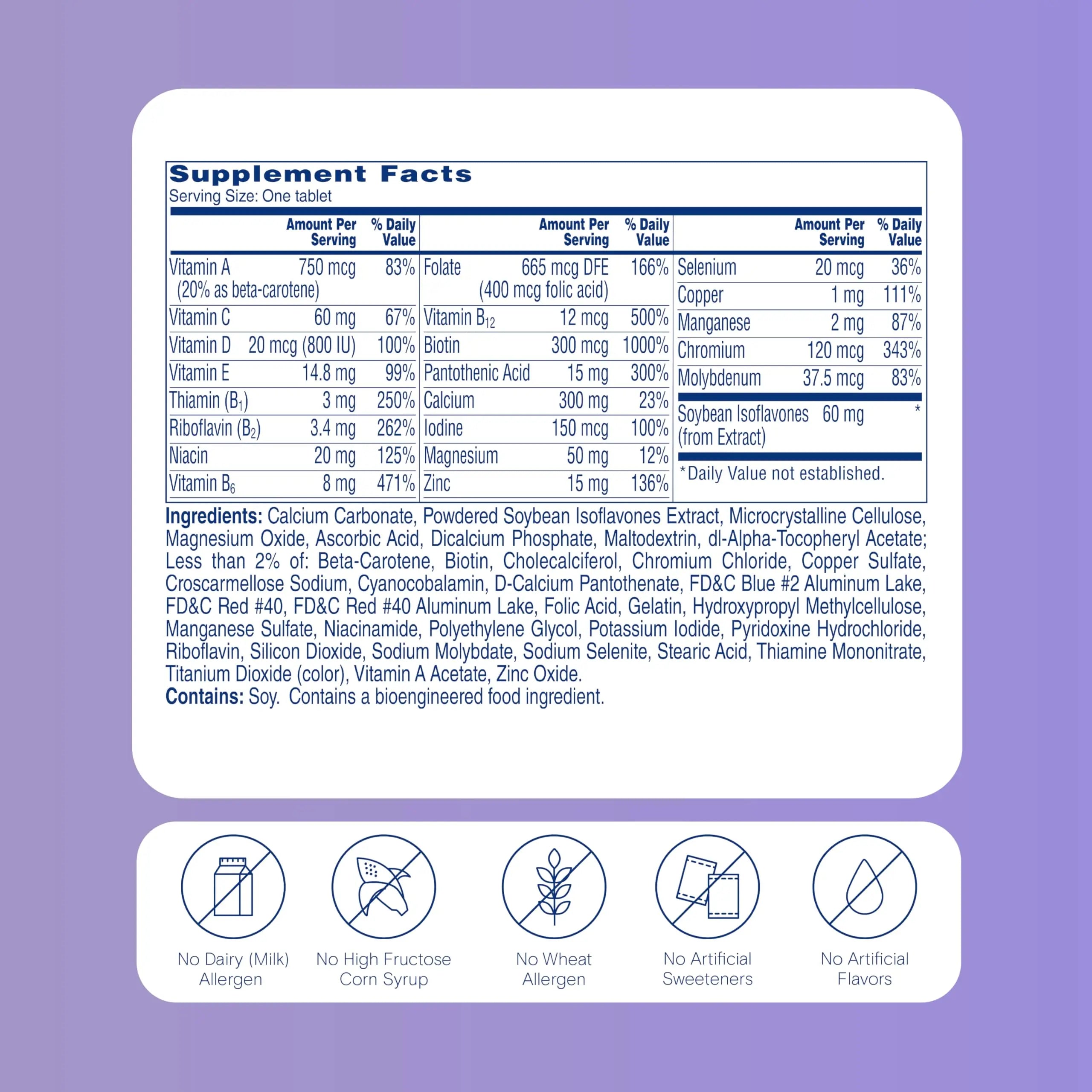 One A Day Women's Menopause Multivitamin with Vitamin A, Vitamin C, Vitamin D, Vitamin E and Zinc ONE A DAY Au supplements