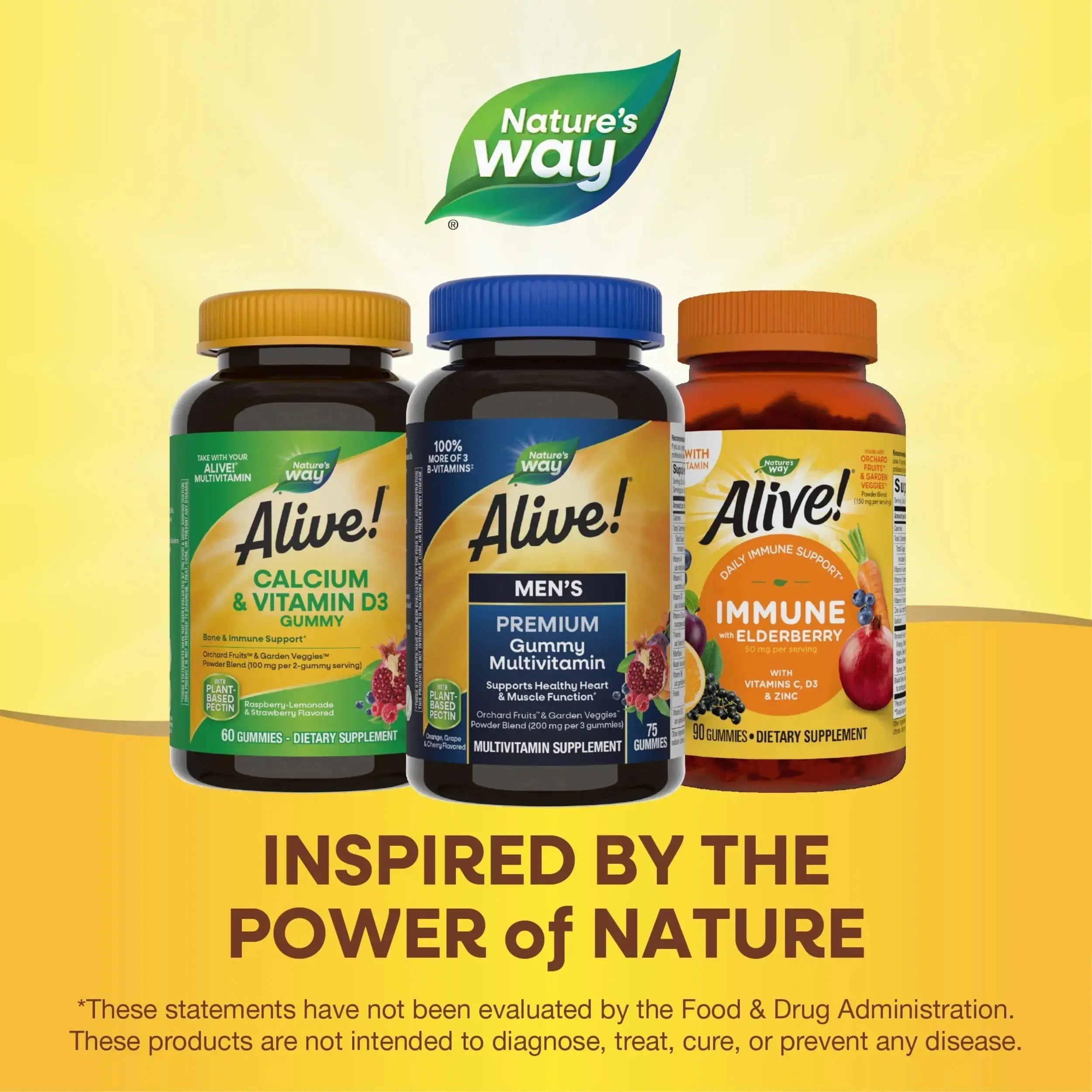 Nature's Way Alive! Men's Premium Gummy Multivitamin, Supports Healthy Heart, Muscle Function*, Full B-Vitamin Complex, Orange, Grape Nature's Way Au supplements