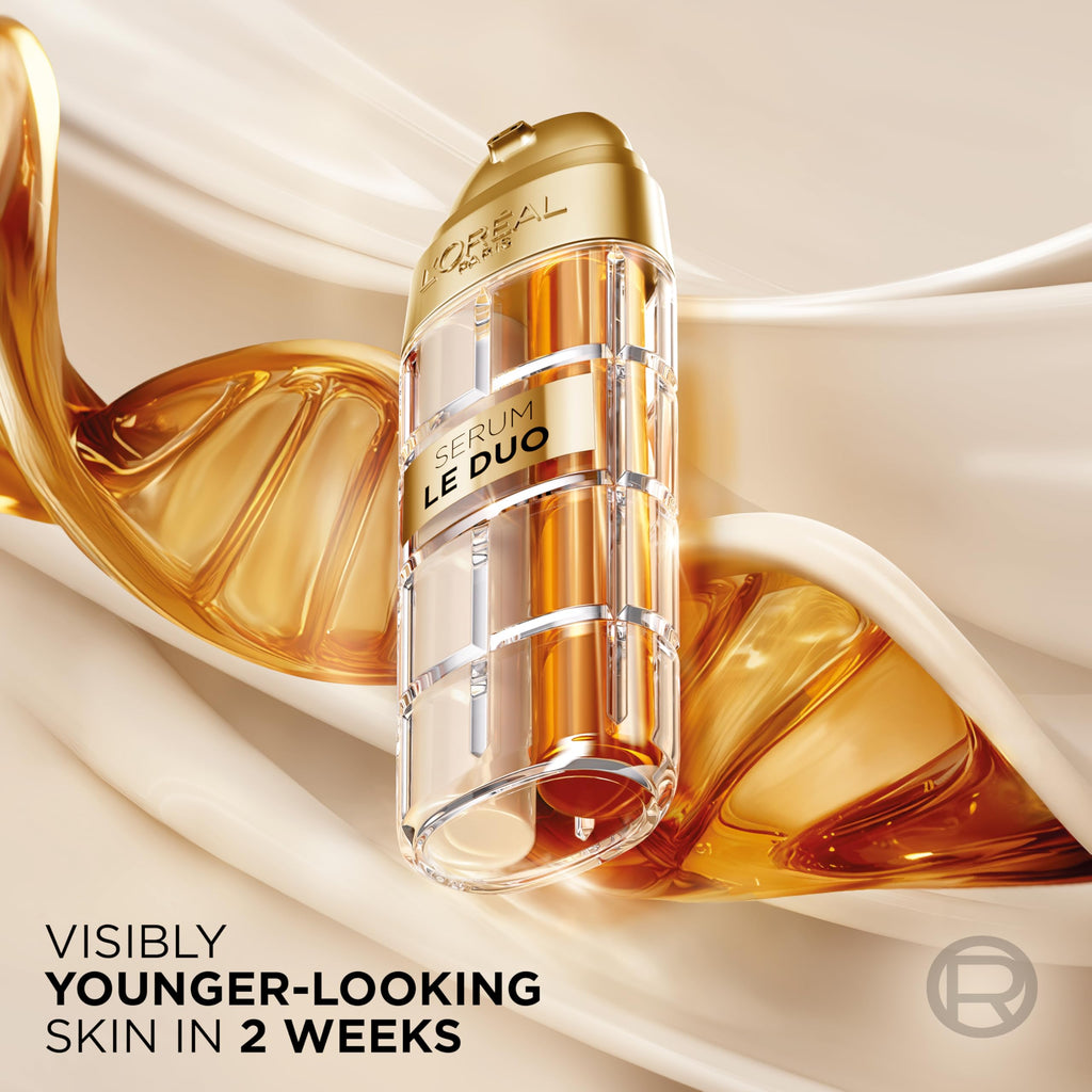 L'Oreal Paris Age Perfect Serum Le Duo, Brightening, Firming and Anti-Aging Serum for Face with Collagen Peptide
