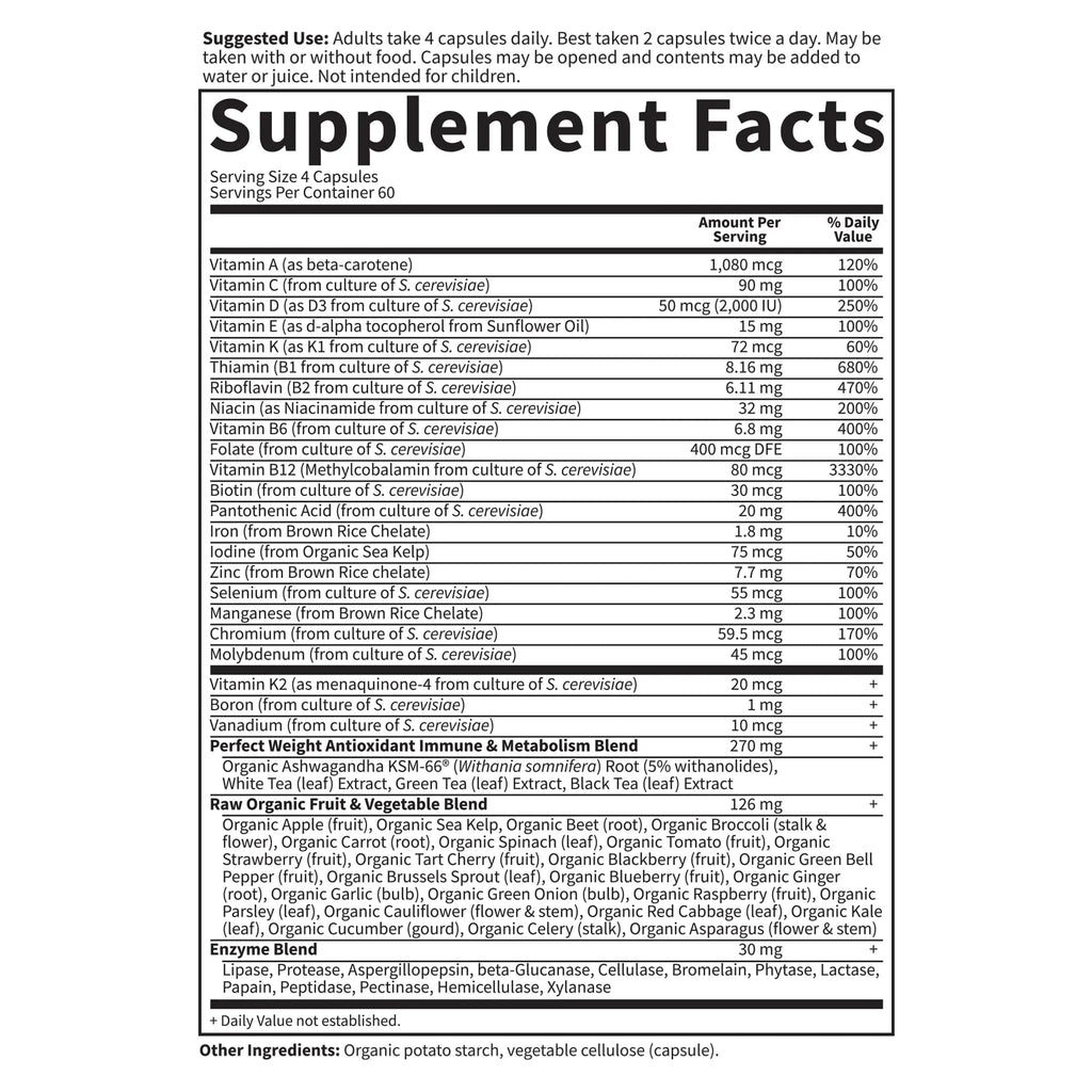 Garden of Life Multivitamin Code Perfect Weight Loss for Women and Men, Healthy Active Metabolism Garden of Life Au supplements