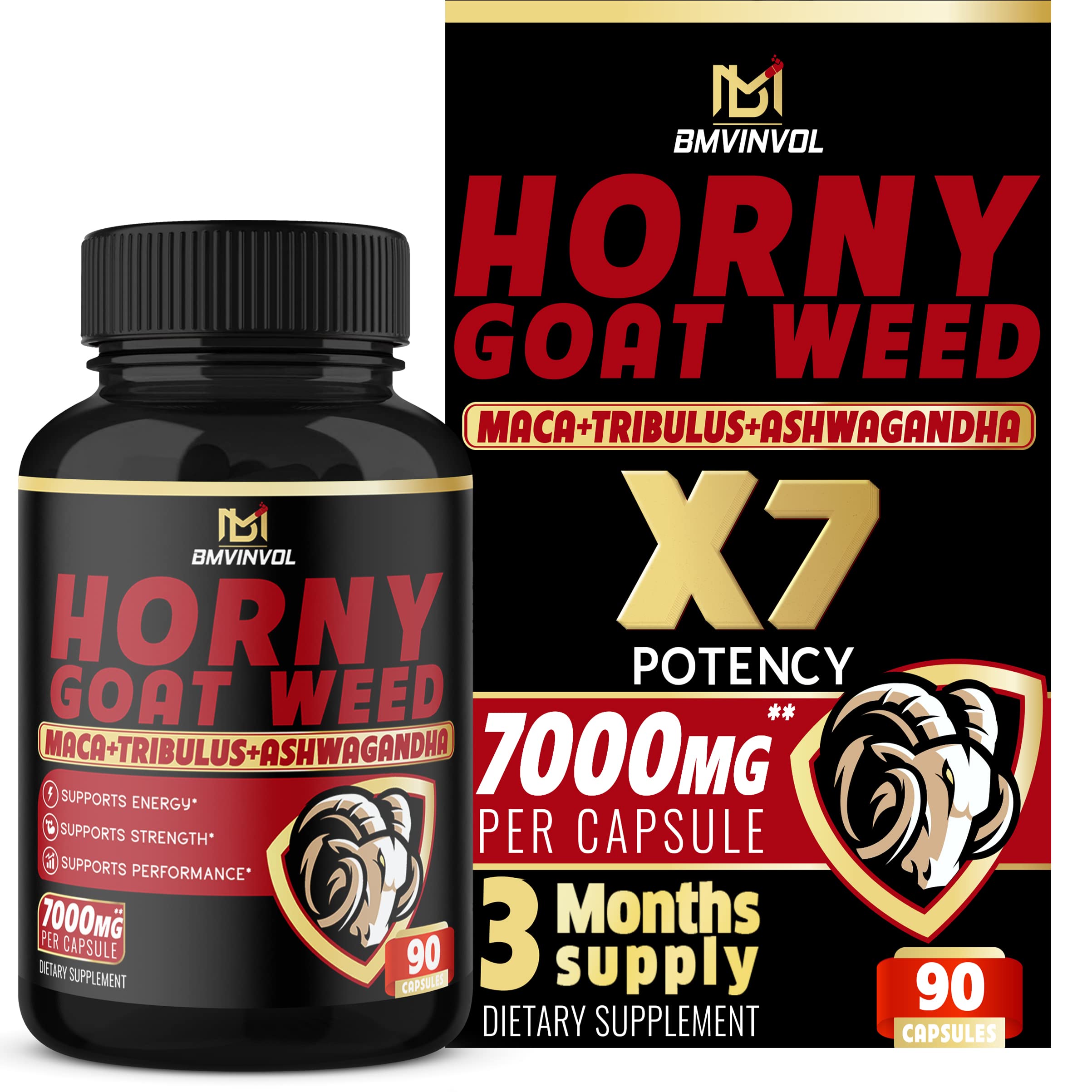BMVINVOL Horny Goat Weed Capsules - 7000mg Herbal Equivalent BMVINVOL Au supplements