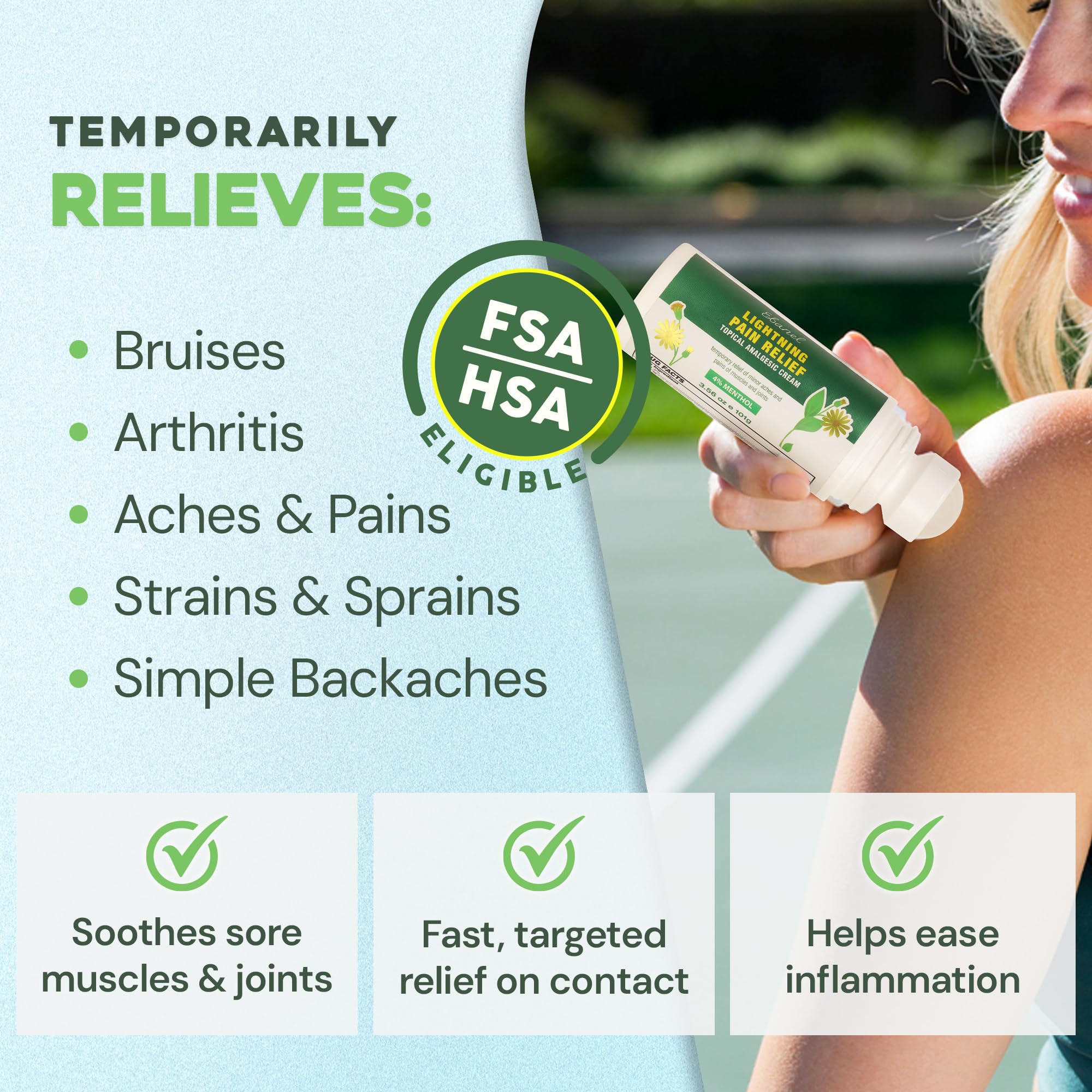 Ebanel Pain Relief Roll On for Arthritis, Foot, Back, Joint, Neck, Strains & Sprains with Menthol, Camphor, Arnica, Emu Oil, MSM, Boswellia, Targeted Muscle Pain Relief Roll On Ebanel Au supplements