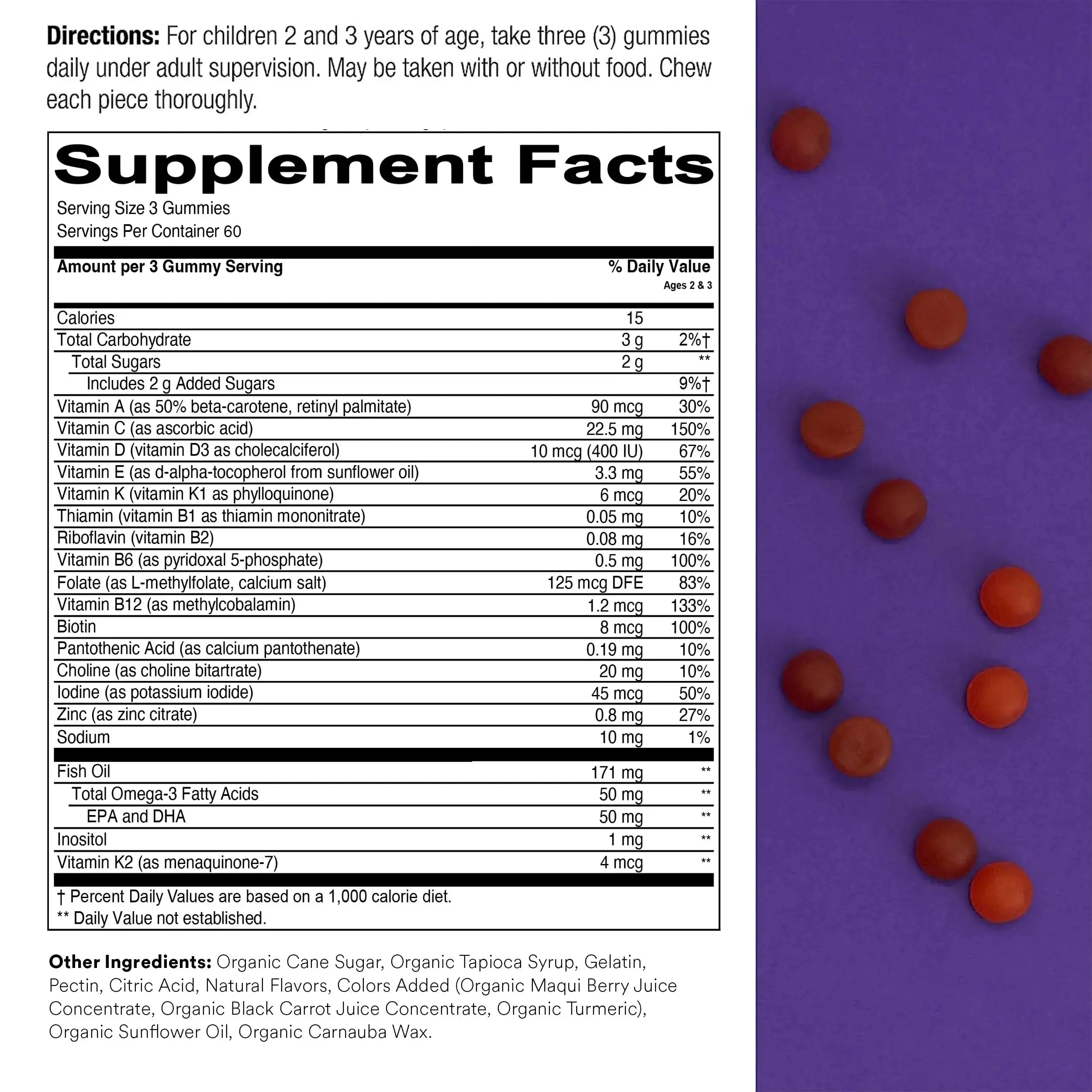 SmartyPants Toddler Multivitamin Gummies: Omega 3 Fish Oil (EPA/DHA), Vitamin D3, C, Vitamin B12, B6 & Organic Kids Multivitamin Gummies: Probiotics, Omega 3 (ALA), Vitamin D3, C, Vitamin B12 SmartyPants Au supplements
