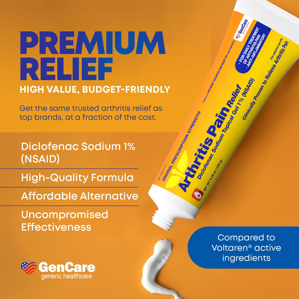 GenCare Arthritis Pain Relief Diclofenac Sodium Topical Gel 1 Percent (NSAID) - Clinically Proven Arthritis Pain Reliever - Compare to The Active Ingredient in Voltaren Gel (5.29 oz) GenCare Au supplements