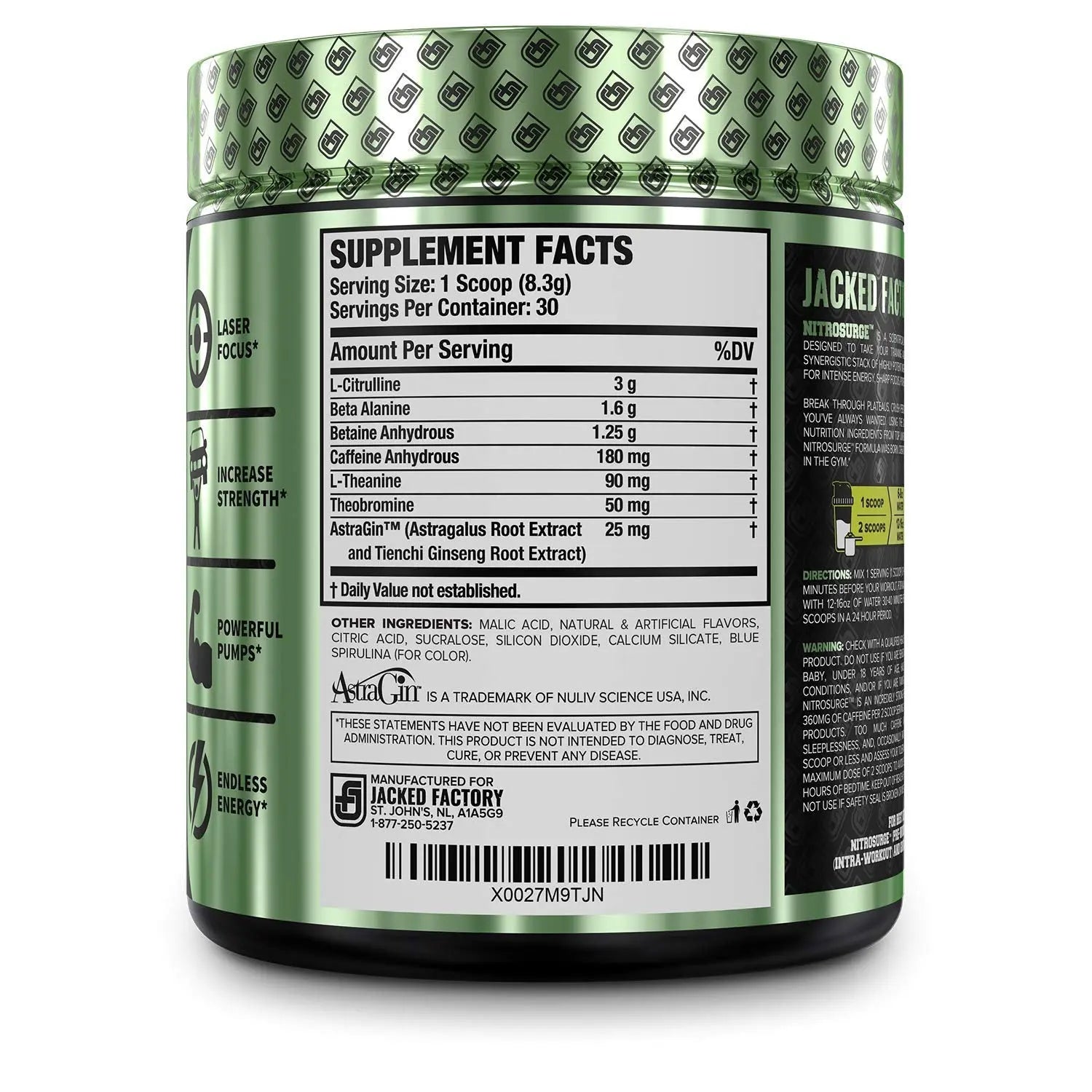 Jacked Factory NITROSURGE Pre Workout Supplement, Growth Surge Post Workout Muscle Jacked Factory Au supplements