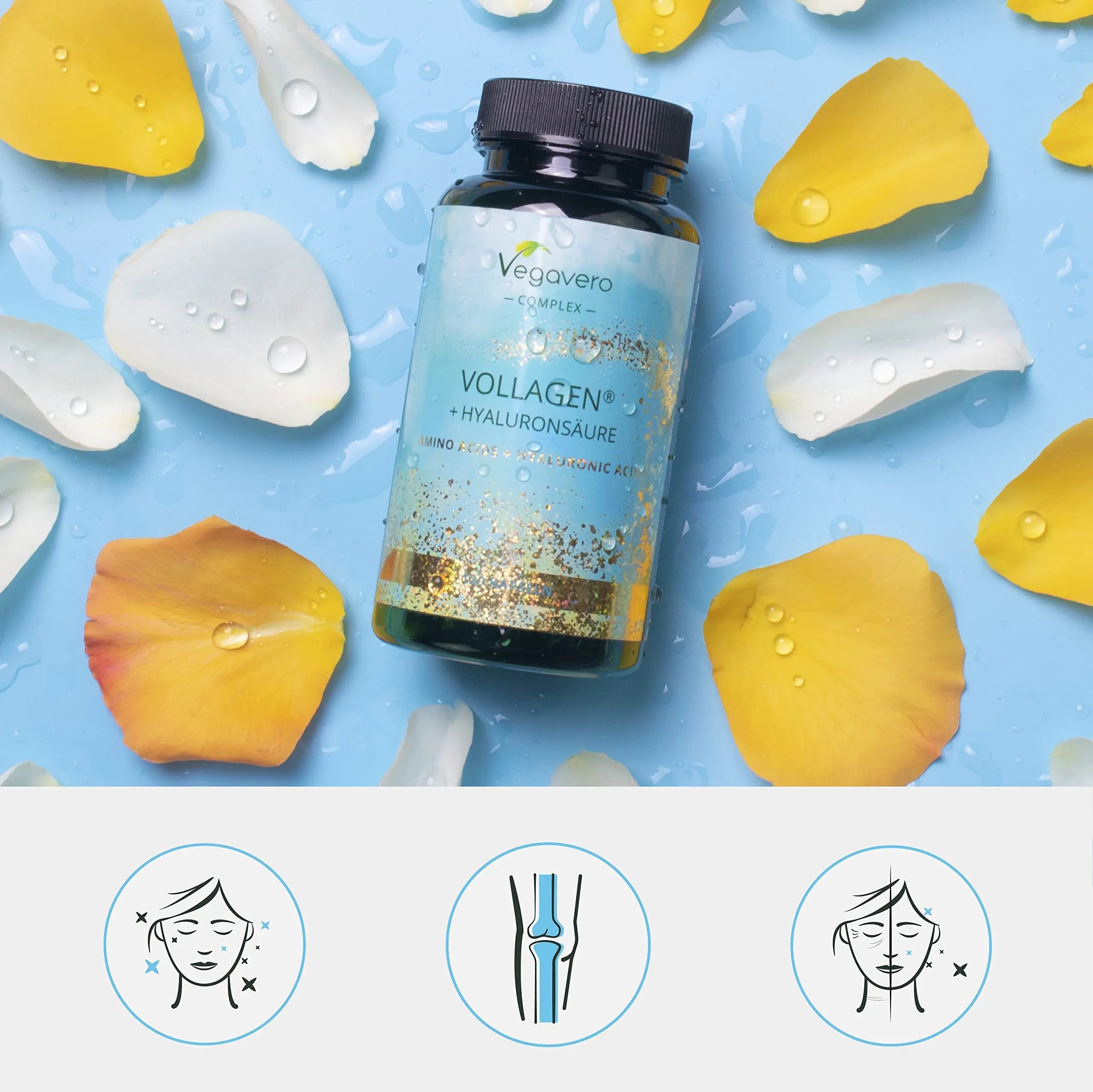 Vegavero Vegan Collagen Complex + Hyaluronic Acid | NO Additives | Vegan Collagen Powder Vollagen® Vegavero Au supplements