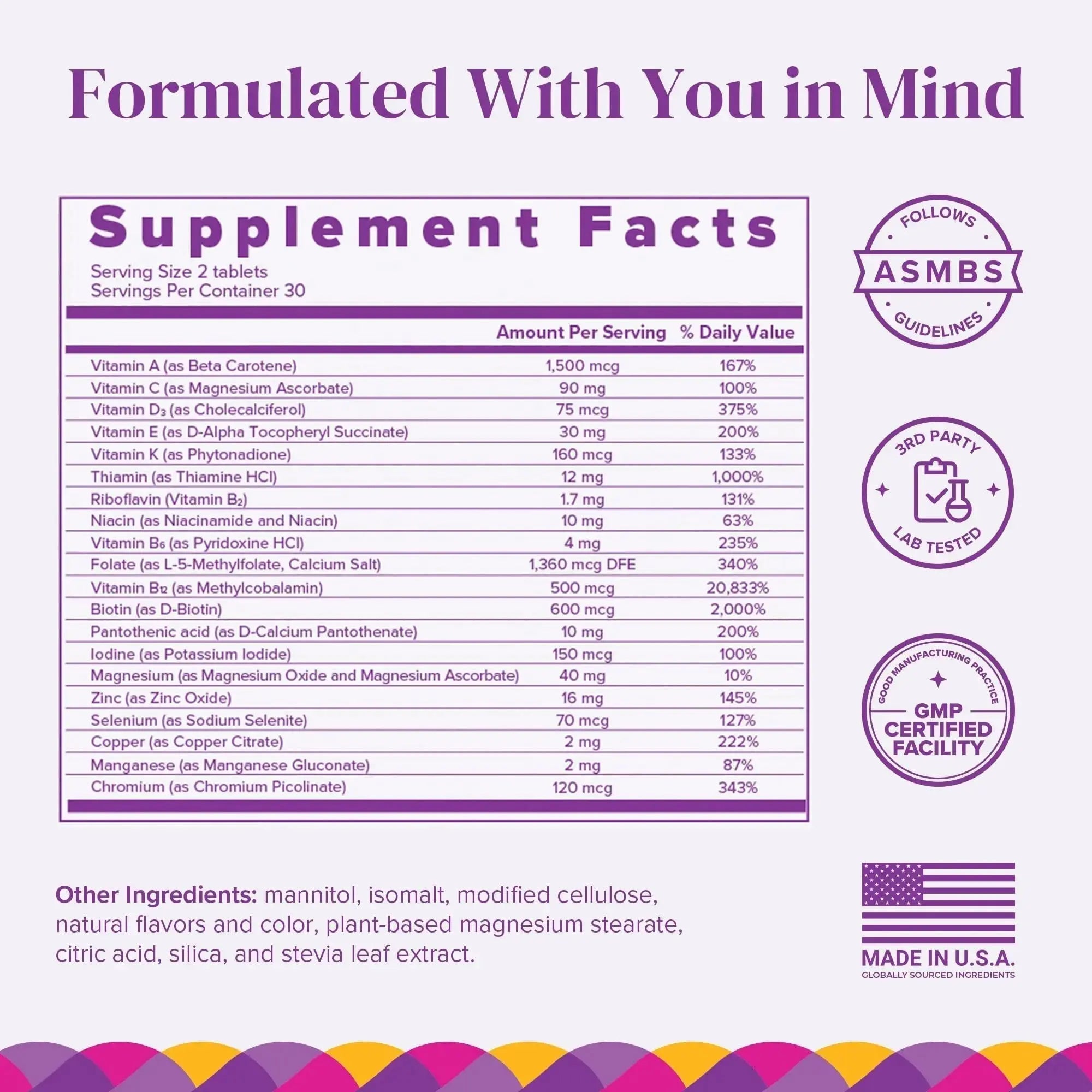 BariMelts Multivitamin, 60 Fast-Dissolving Tablets (1-Month Supply), Sugar-Free Bariatric Multivitamin for Women, Natural Fruit Flavor BariMelts Au supplements