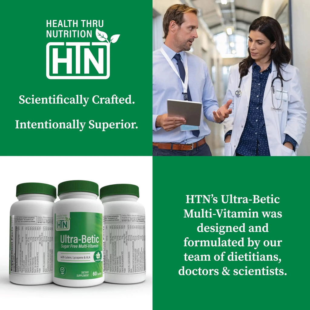 Health Thru Nutrition Ultra-Betic Multivitamin 60 Count | Supports Nerve, Vision, Energy | with ALA, Lycopene | Health Thru Nutrition Au supplements