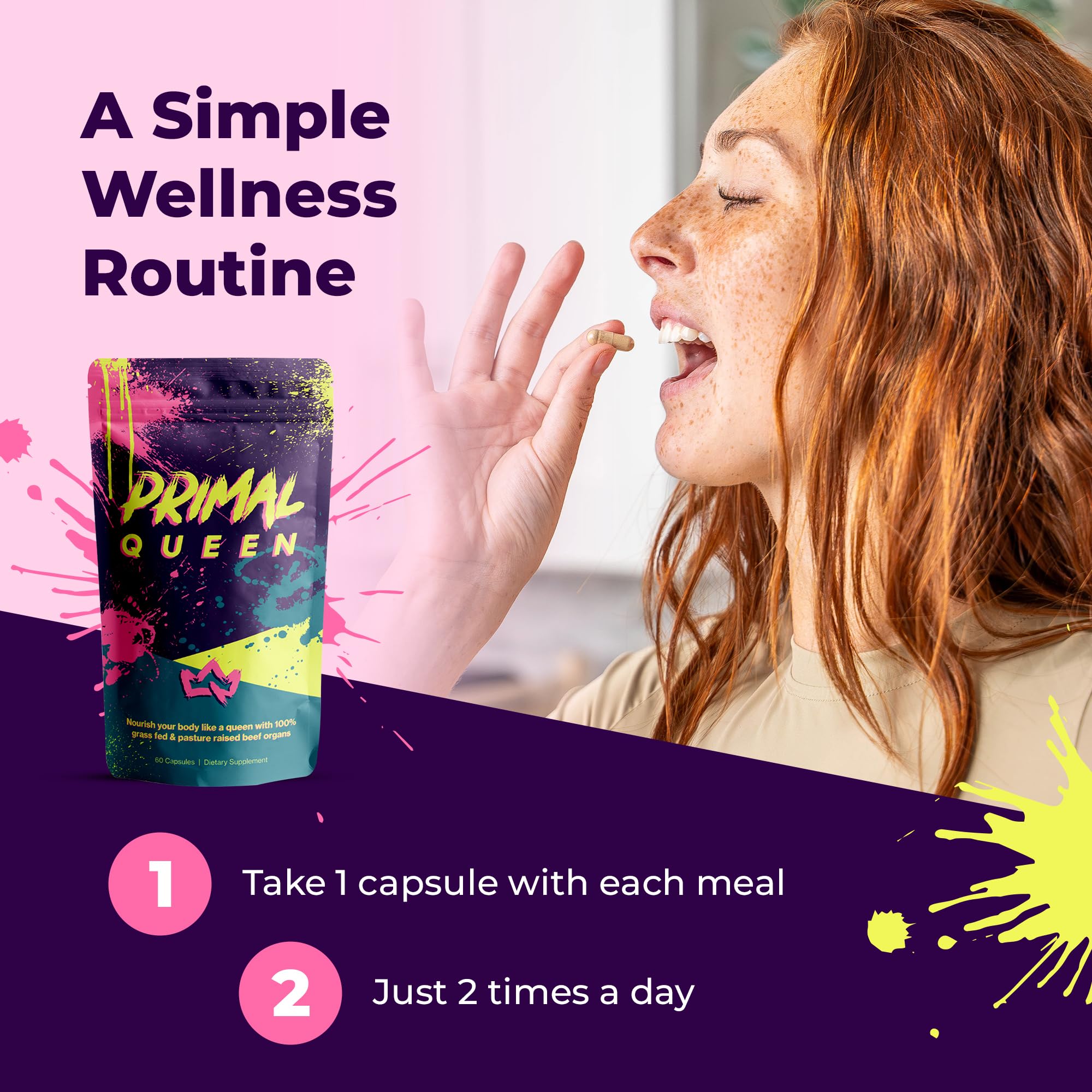 Primal Queen Female-Optimized Beef Organ Superfood Supplement (Beef Liver, Kidney, Heart, & 3 More) - 100% Grass Fed, Pasture Raised - 3rd Party & Clinically Tested Primal Queen Au supplements