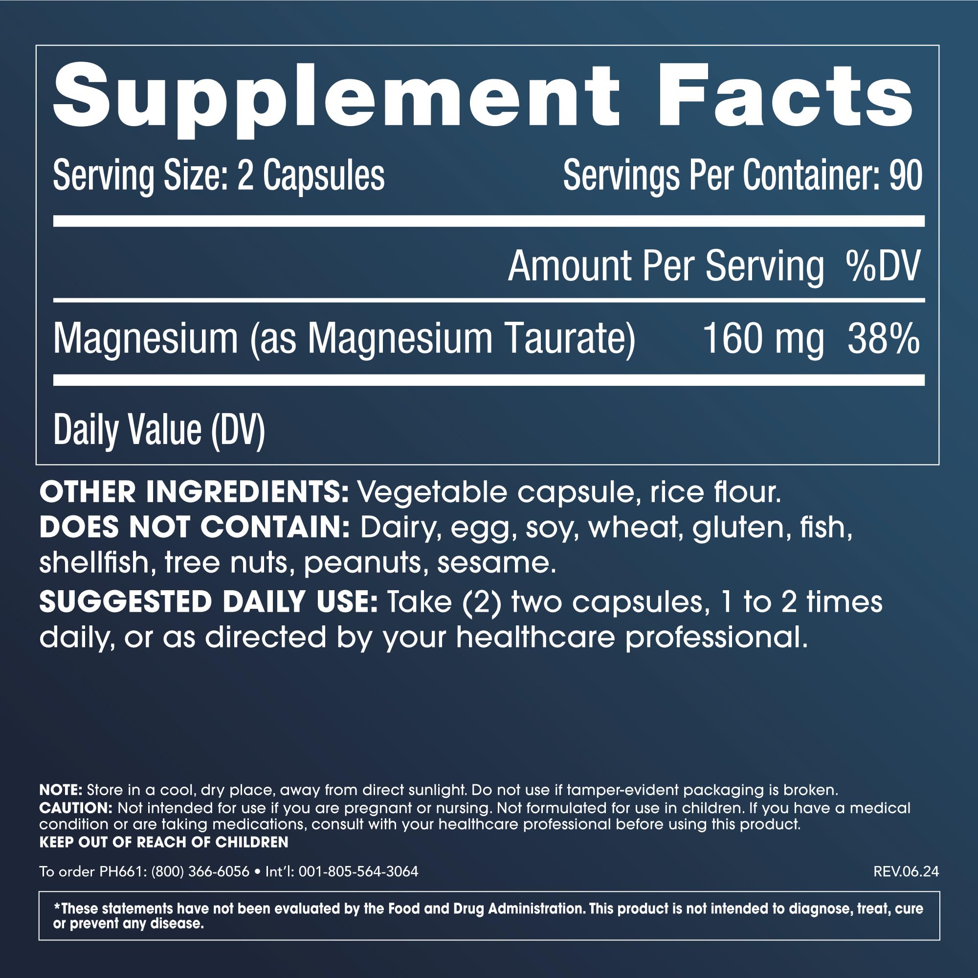 ProHealth Pure Magnesium Taurate, 160mg per Serving | Optimal Bioavailability Supplement for Healthy Aging | Supports Brain, Heart, and Muscle Health | Third-Party Tested for Quality | 180 Capsules ProHealth Au supplements