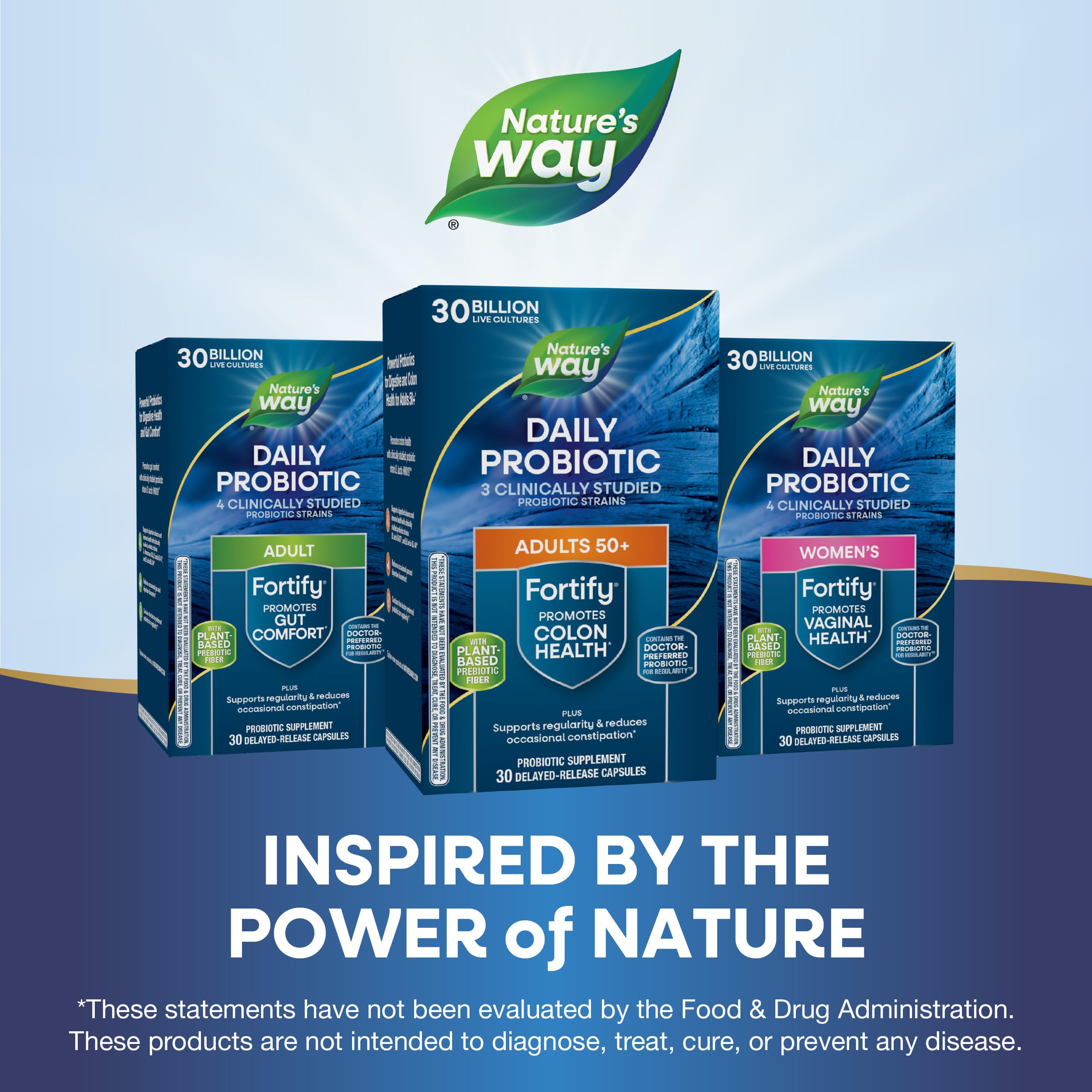 Nature's Way Fortify 50+ Daily Probiotic for Men & Women, 30 Billion Live Cultures, Colon, Digestive, and Immune Health Support* Supplement, 30 Capsules Nature's Way Au supplements
