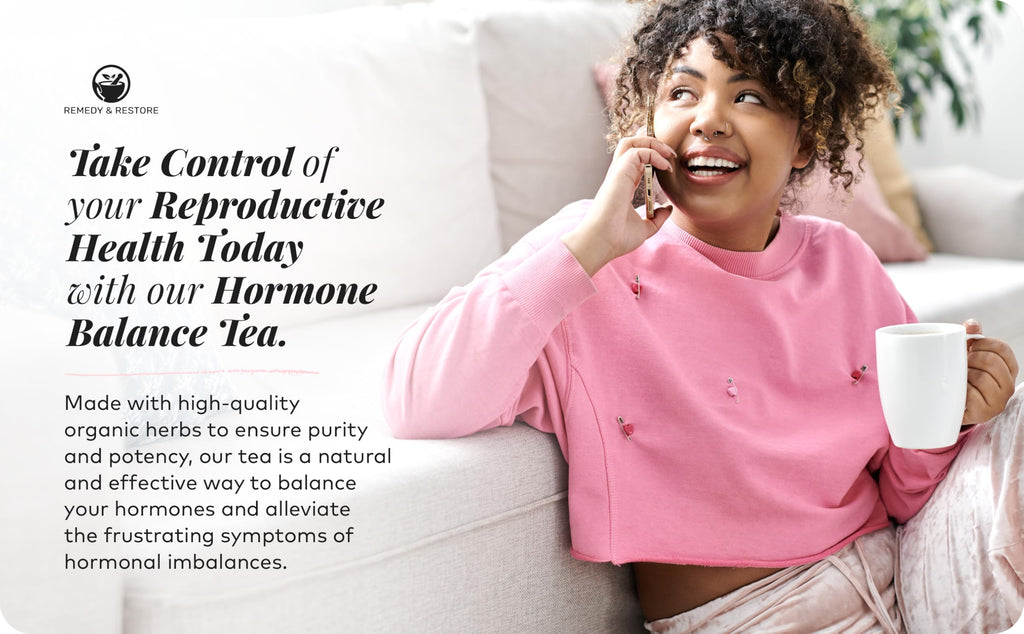 Remedy & Restore Herbal Tea for Hormone Balance - Natural Menstrual Cycle Support, Spearmint Flavor, Loose Leaves, 1 Count Remedy & Restore Au supplements