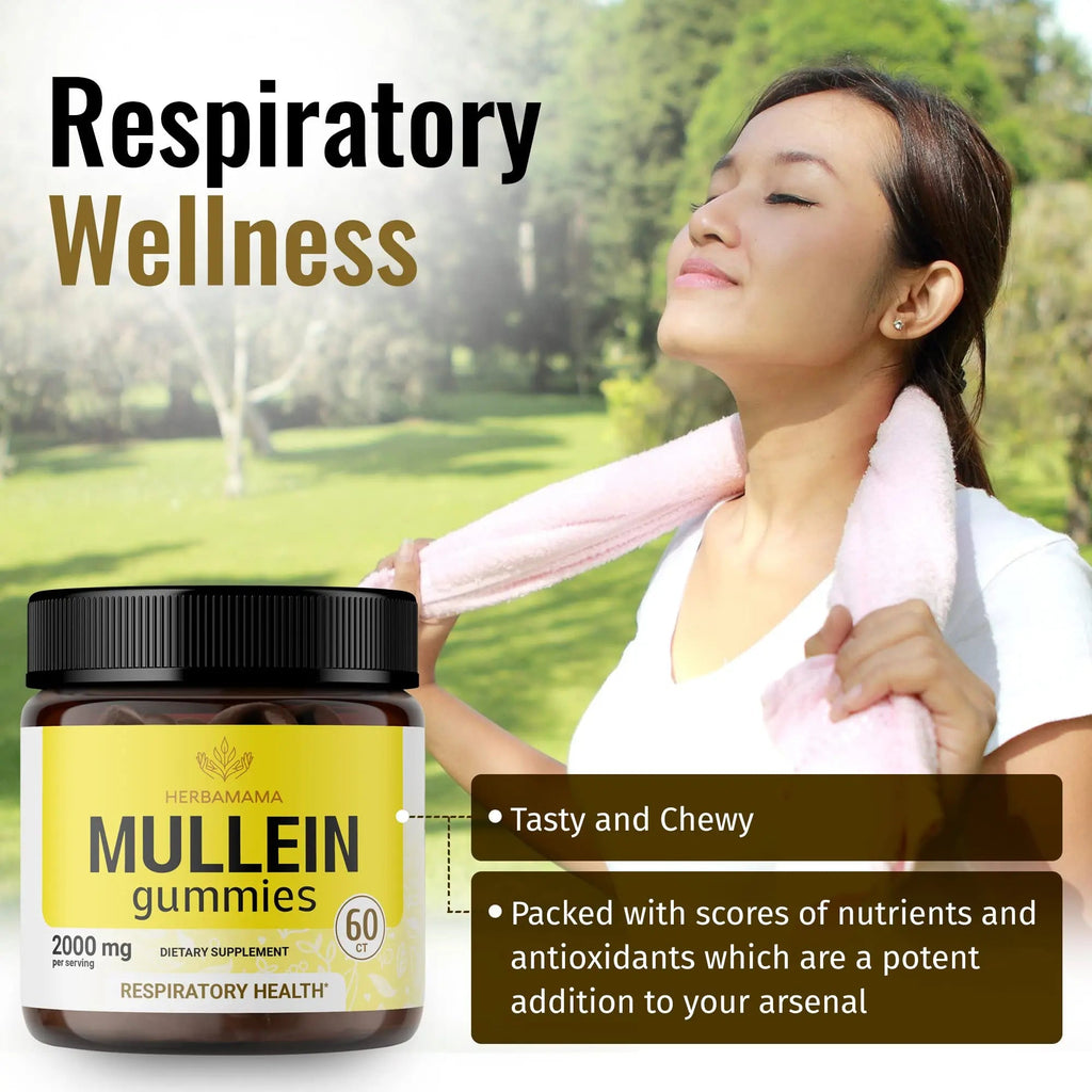 HERBAMAMA Mullein Gummies - Mullein Leaf Dietary Supplement for Respiratory HERBAMAMA Au supplements