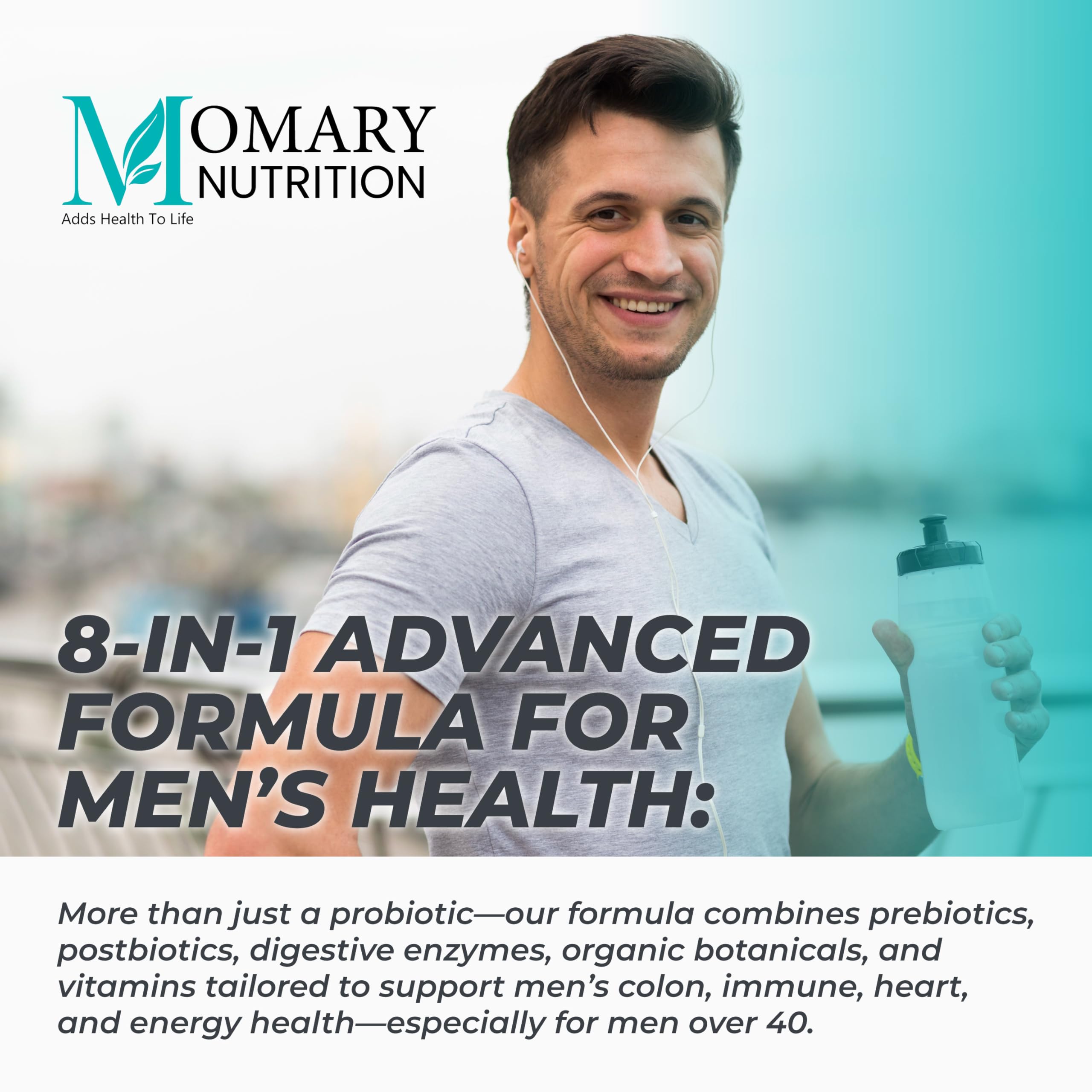 8-in-1 Bio Cultures Complex for Men – 150 Billion CFU Probiotics with 37 Diverse Strains, Organic Prebiotics, Postbiotics & Digestive Enzymes – Supports Digestive Balance & Gut Microbiome MOMARY NUTRITION Au supplements