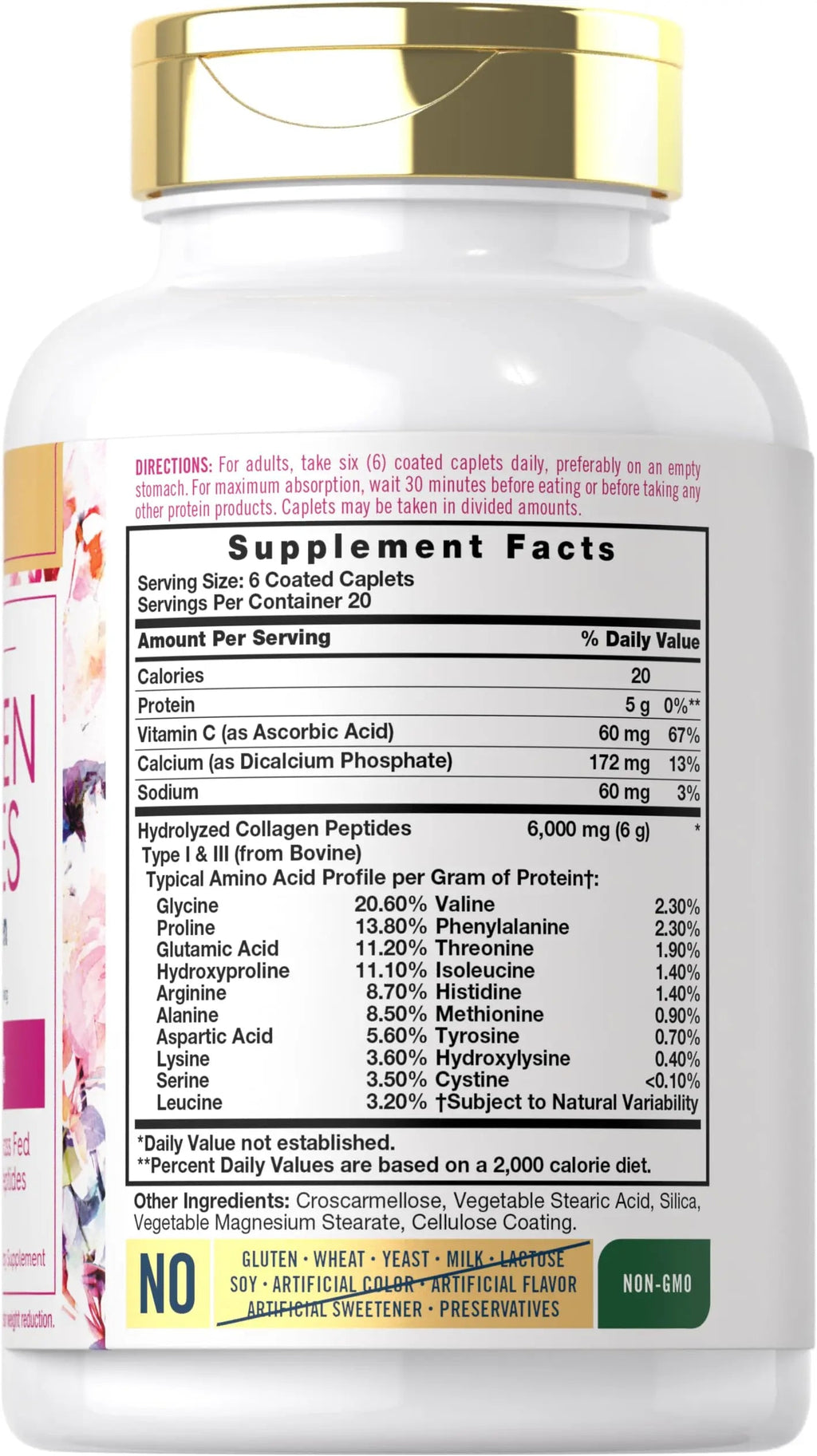 Carlyle Collagen with Vitamin C | 6000mg | 120 Caplets | Multi Collagen Peptide Pills Carlyle Au supplements